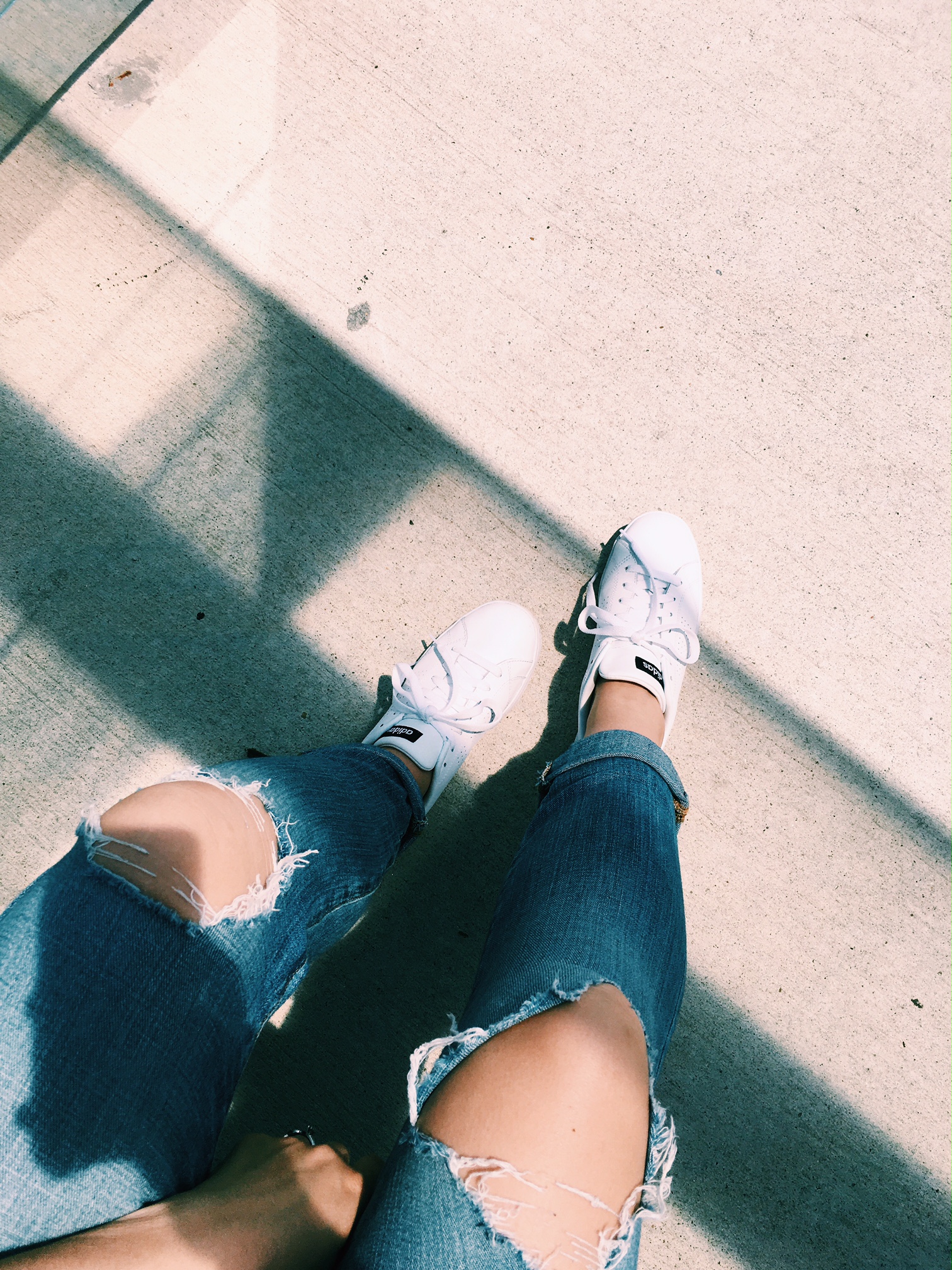Airport style // wearing Lucky Brand jeans and ADIDAS sneakers