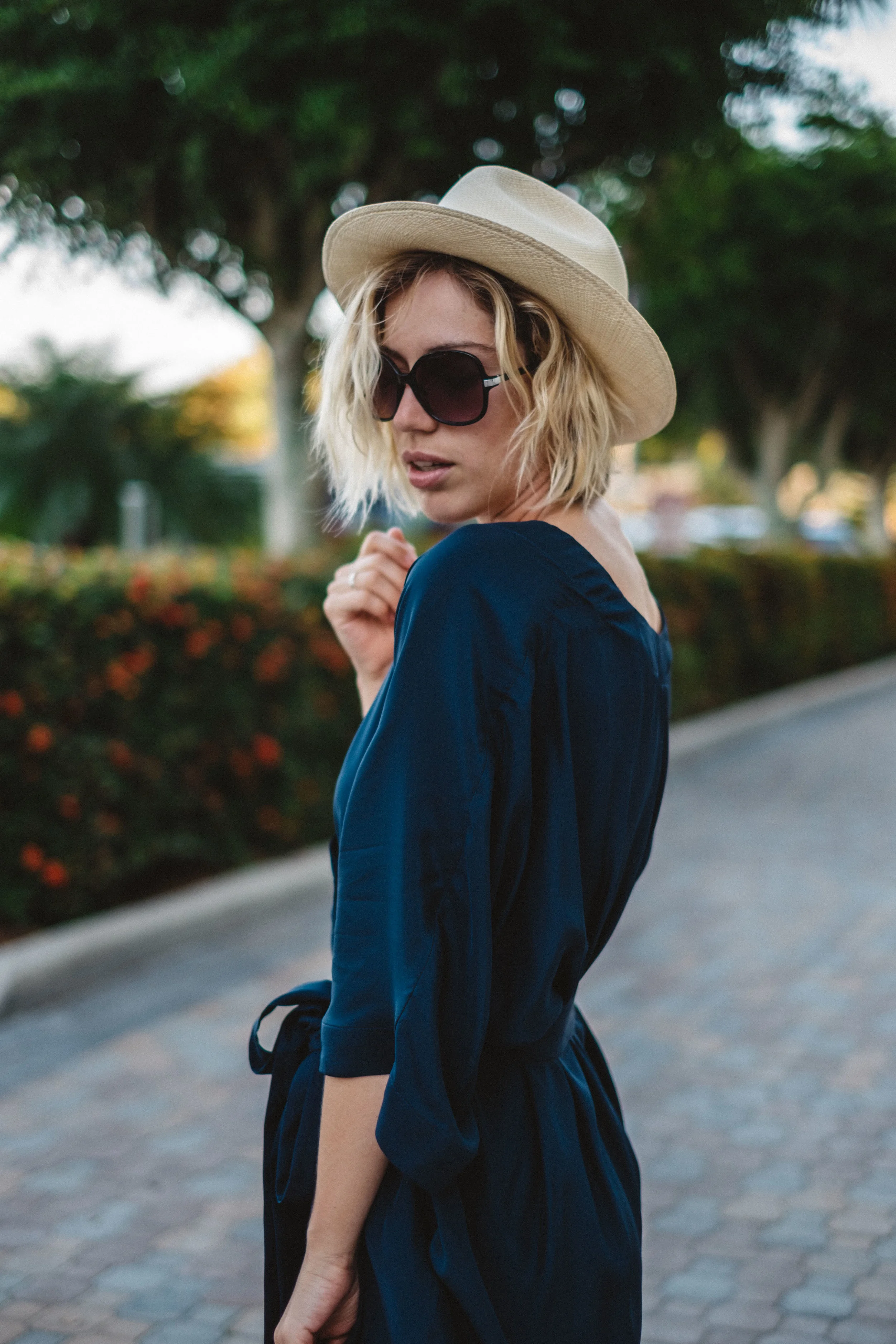 navy kimono dress