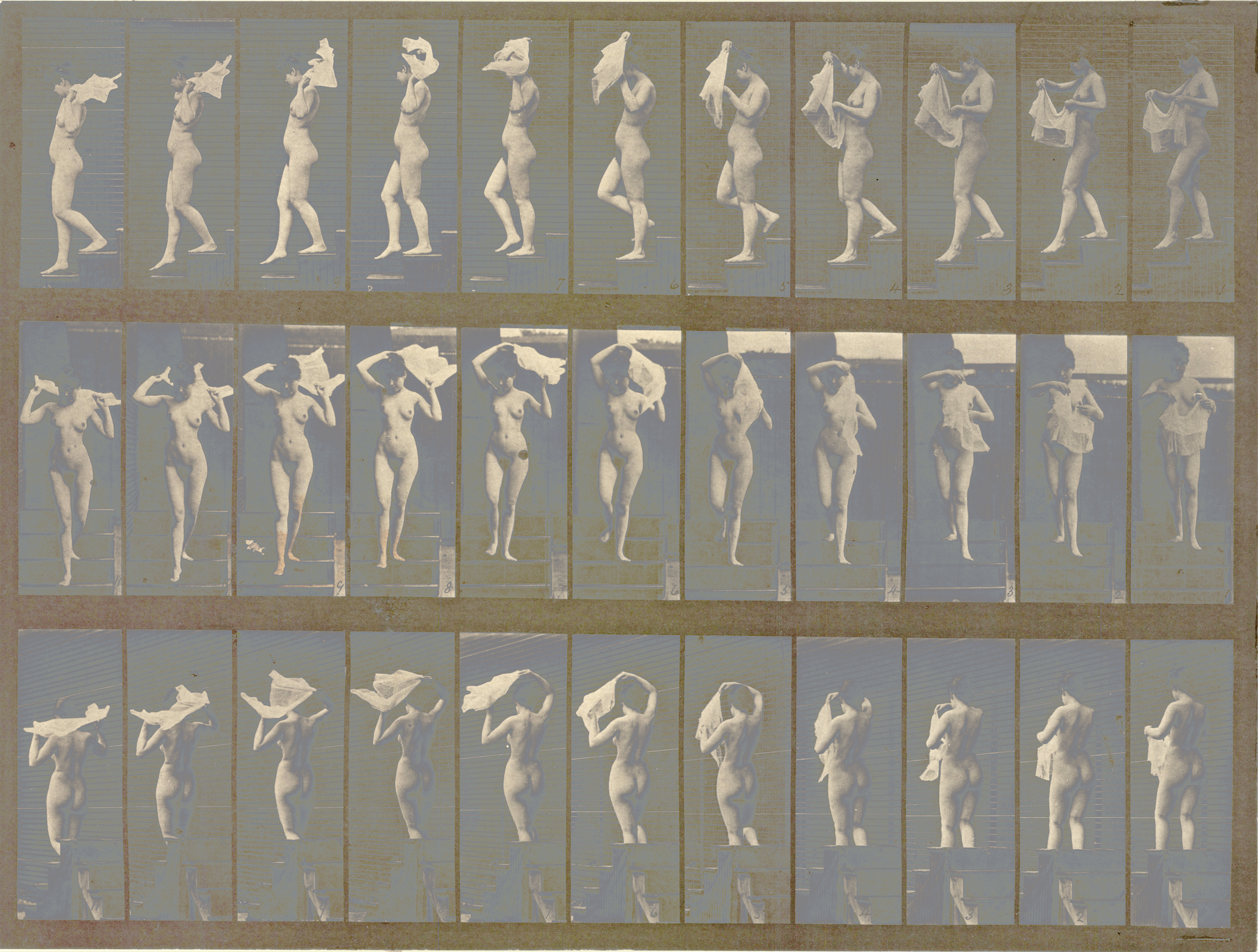 Female Nude in Motion 1, UV Flatbed and acrylic on canvas 47x35in walnut framed