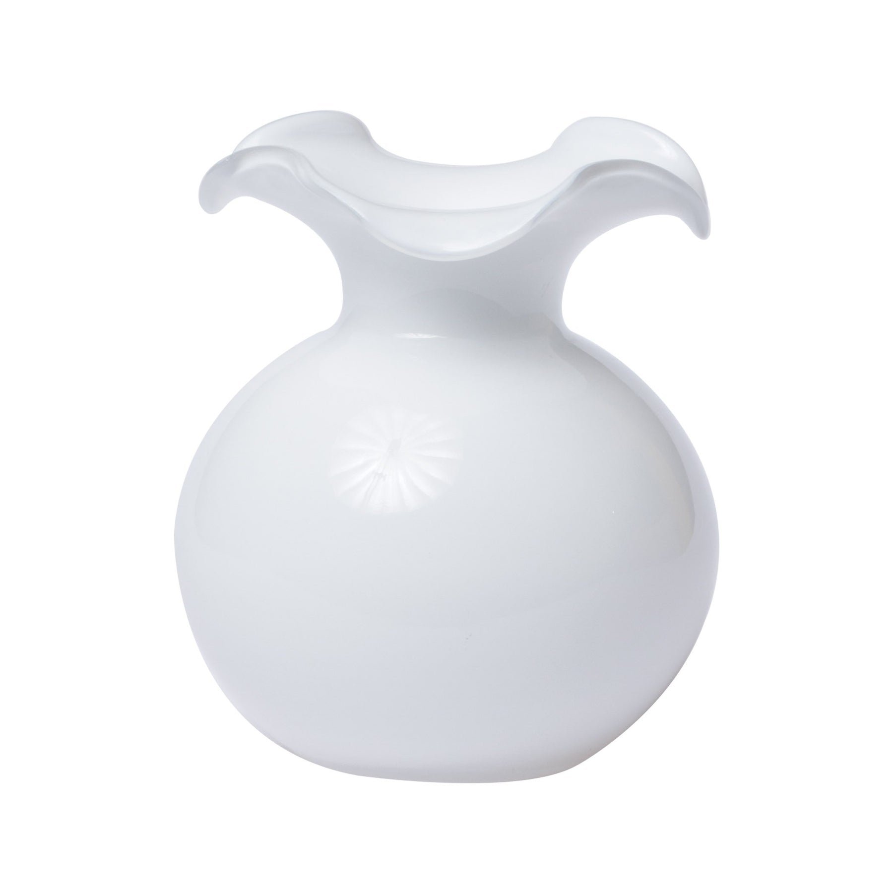 29832 - White Hibiscus Fluted Small Vase - $100