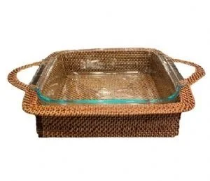 Square Rattan Pyrex Holder $82