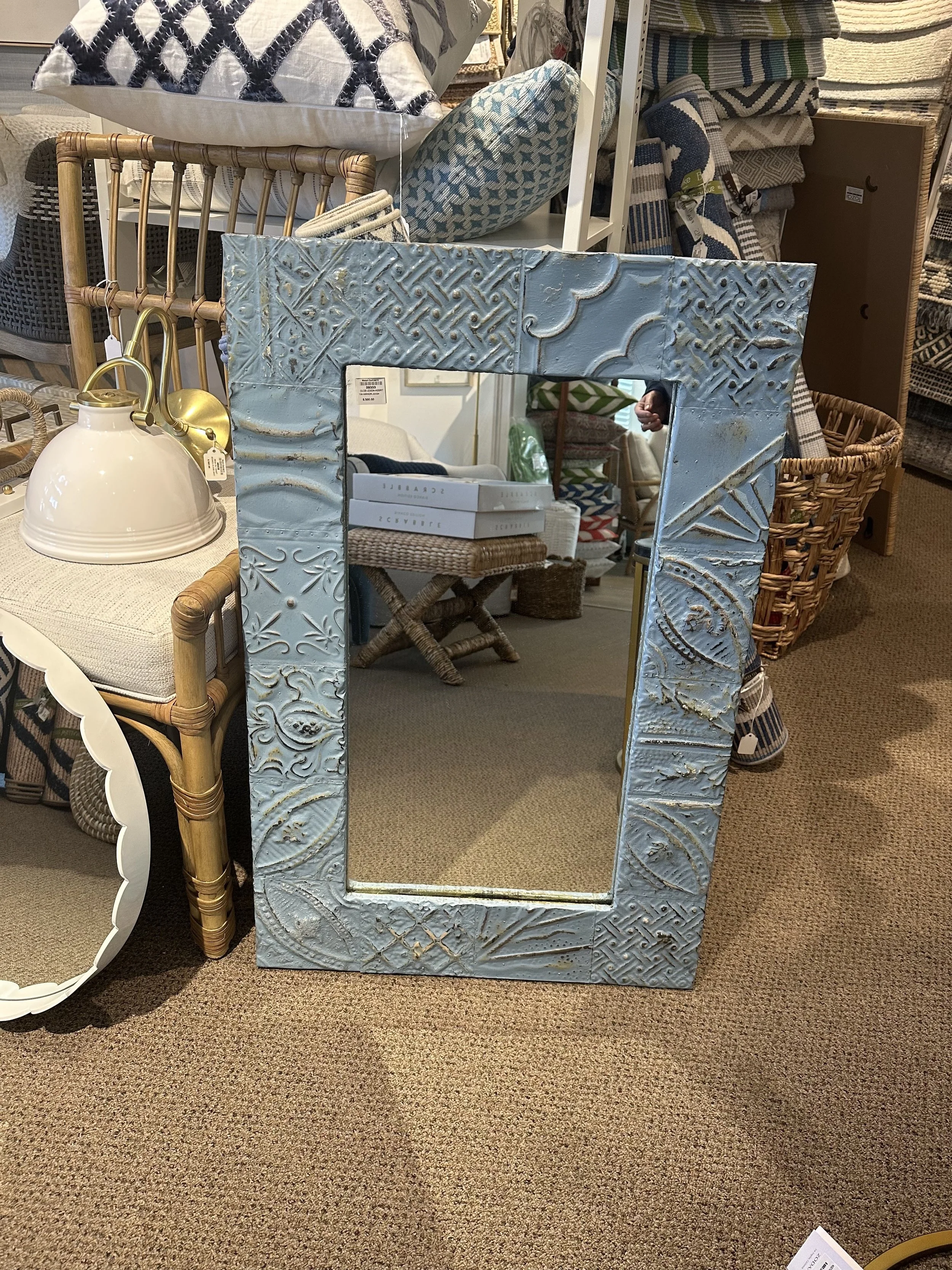 Blue Tin Mirror- $300 