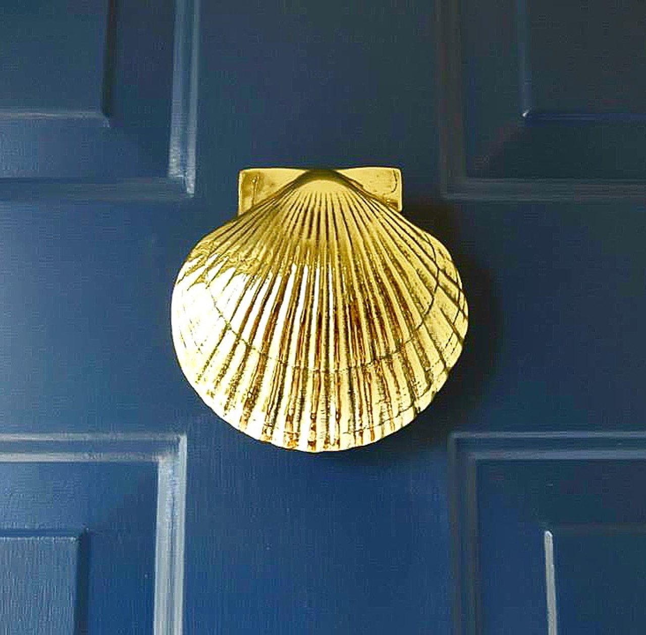 1792 - Large Brass Scallop Door Knocker - $140