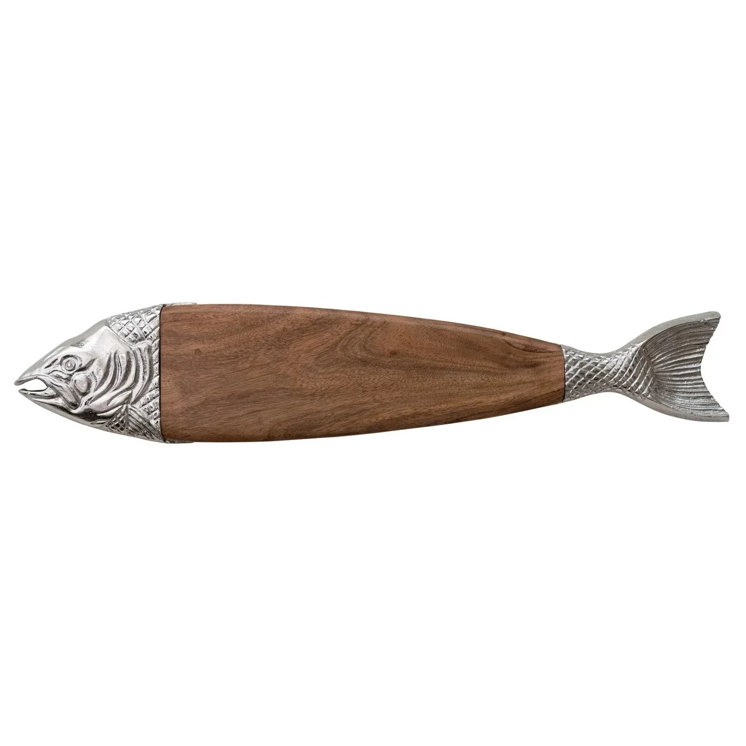 Wood &amp; Cast Aluminum Fish Shaped Cheese/Serving Board- Purchased