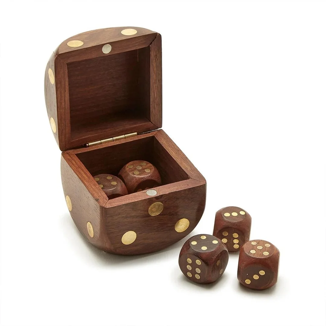 54997- Wood Dice Box- $20