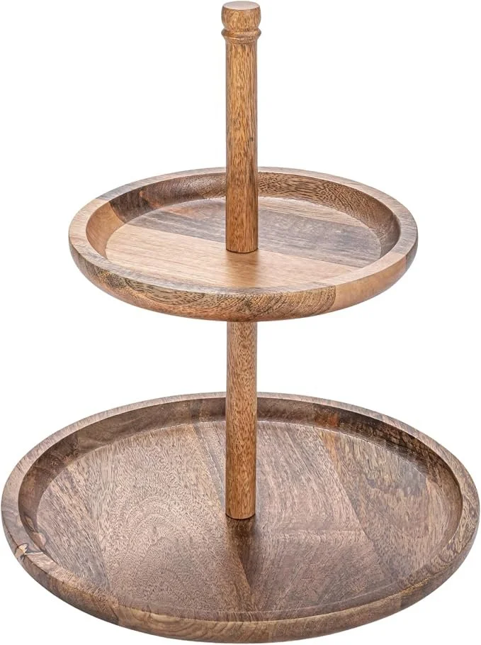 47668- Tiered Mango Wood Server- $78