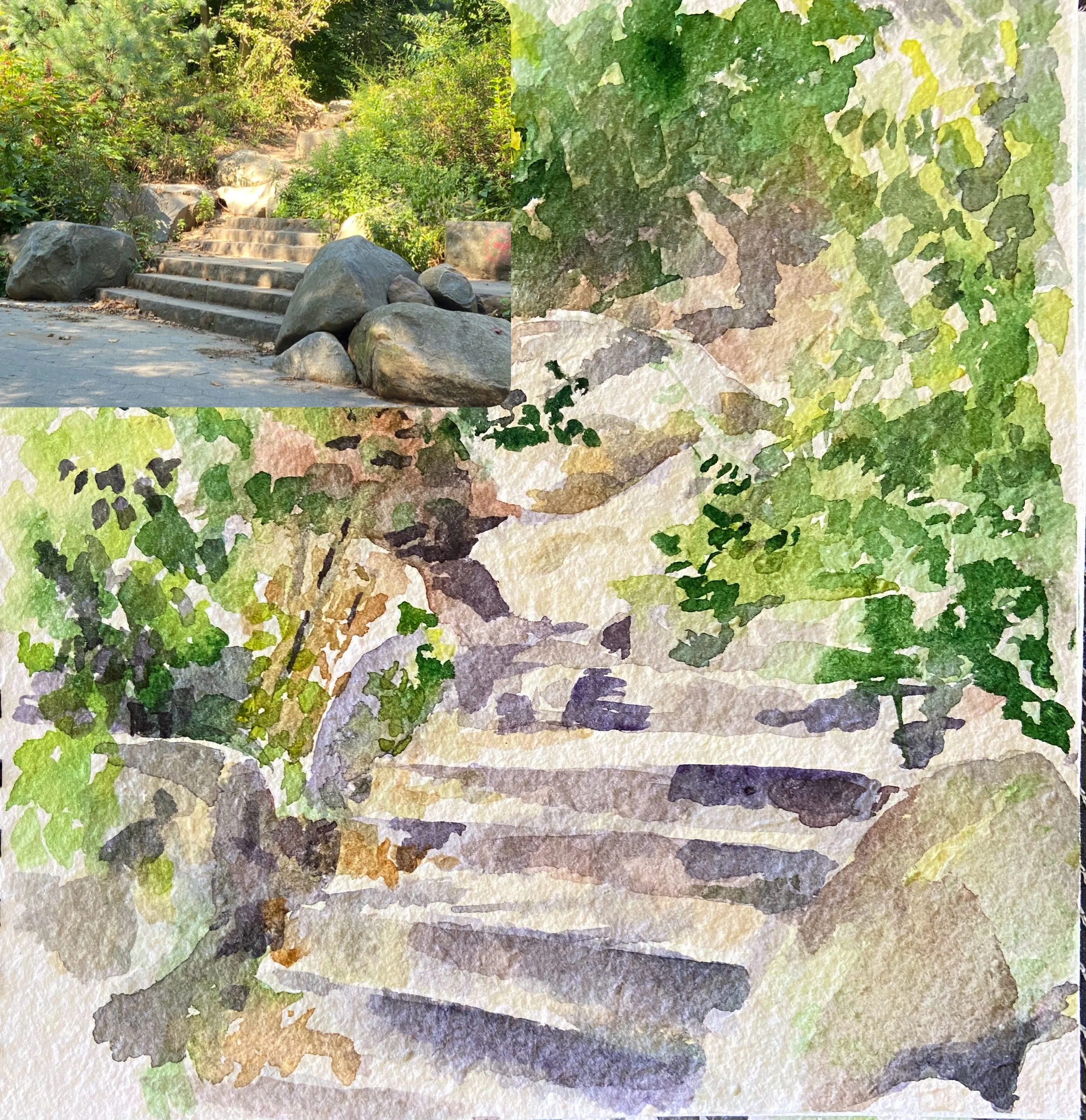 Steps to Nowhere, Prospect Park, 8 x 7.5 inches, 2025