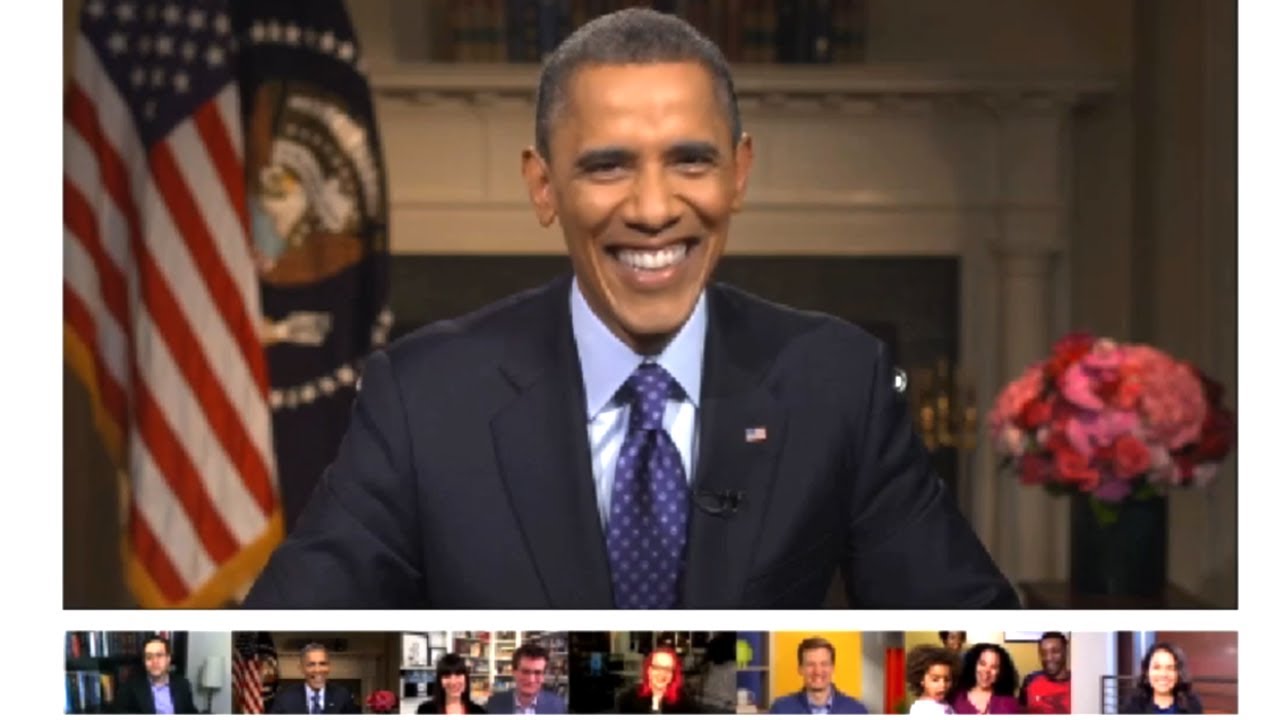 Obama's 2013 Fireside Hangout . Feels more human, no?