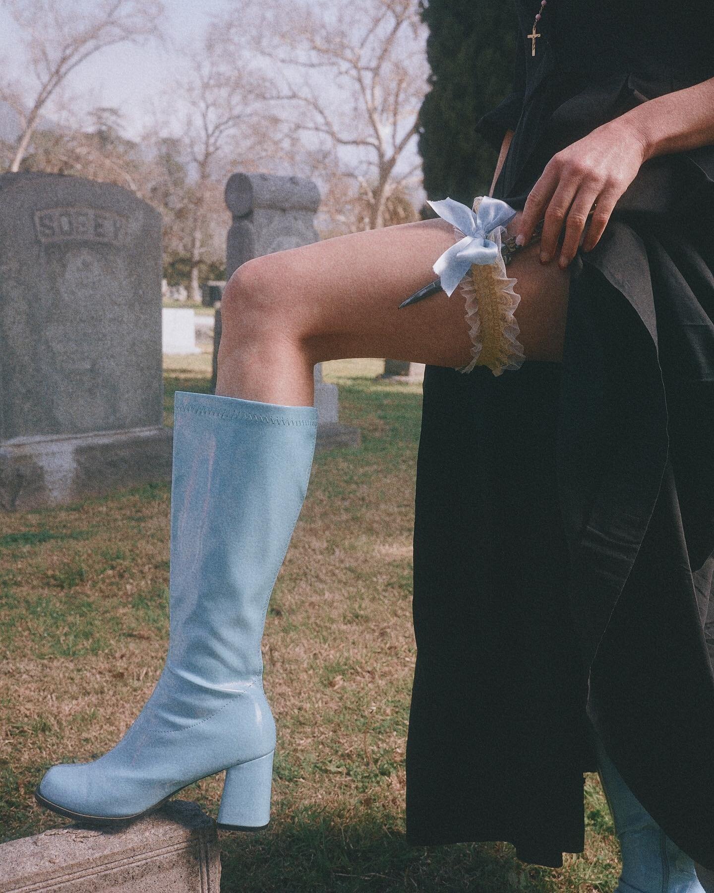 Still from my first film @habitmovie of my girl @libby.mintz.leitch and her gorgeous leg. 🔪💒💛