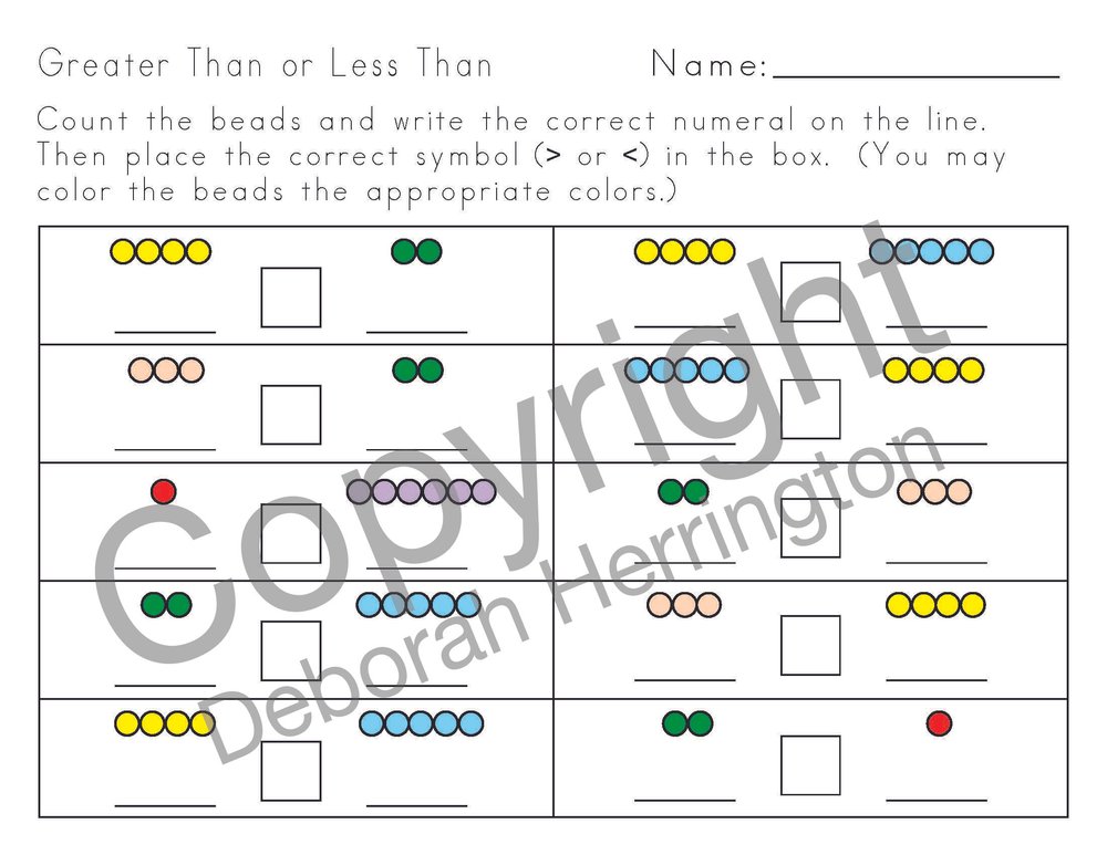 Greater Than or Less Than — Montessori Plus