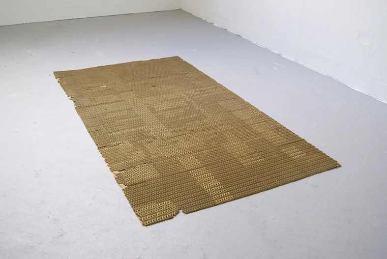 Underlay (studio view) 2011 Pins placed in underlay 225 x 130 x 2 cm 