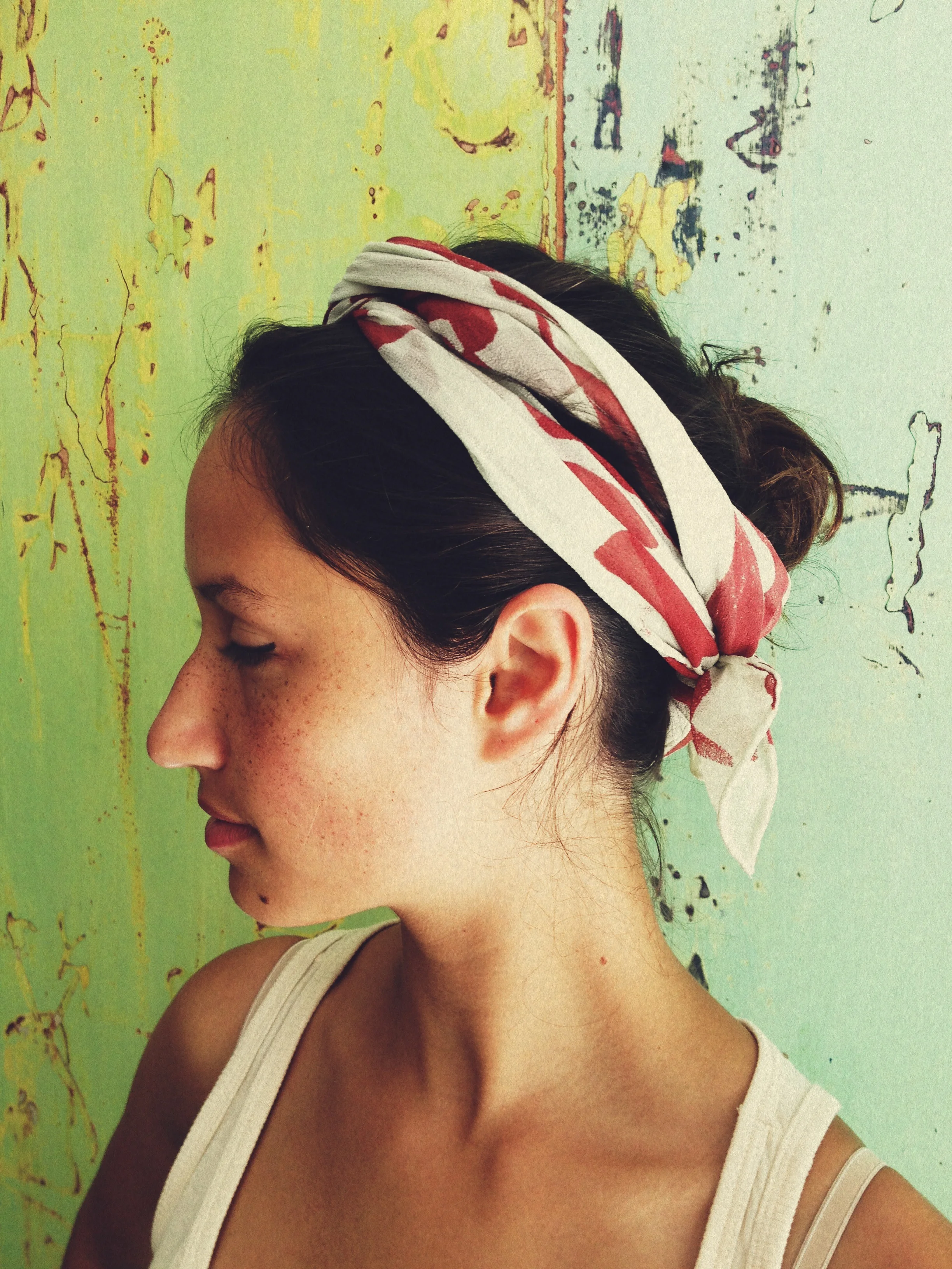  hand dyed and printed chiffon scarf 