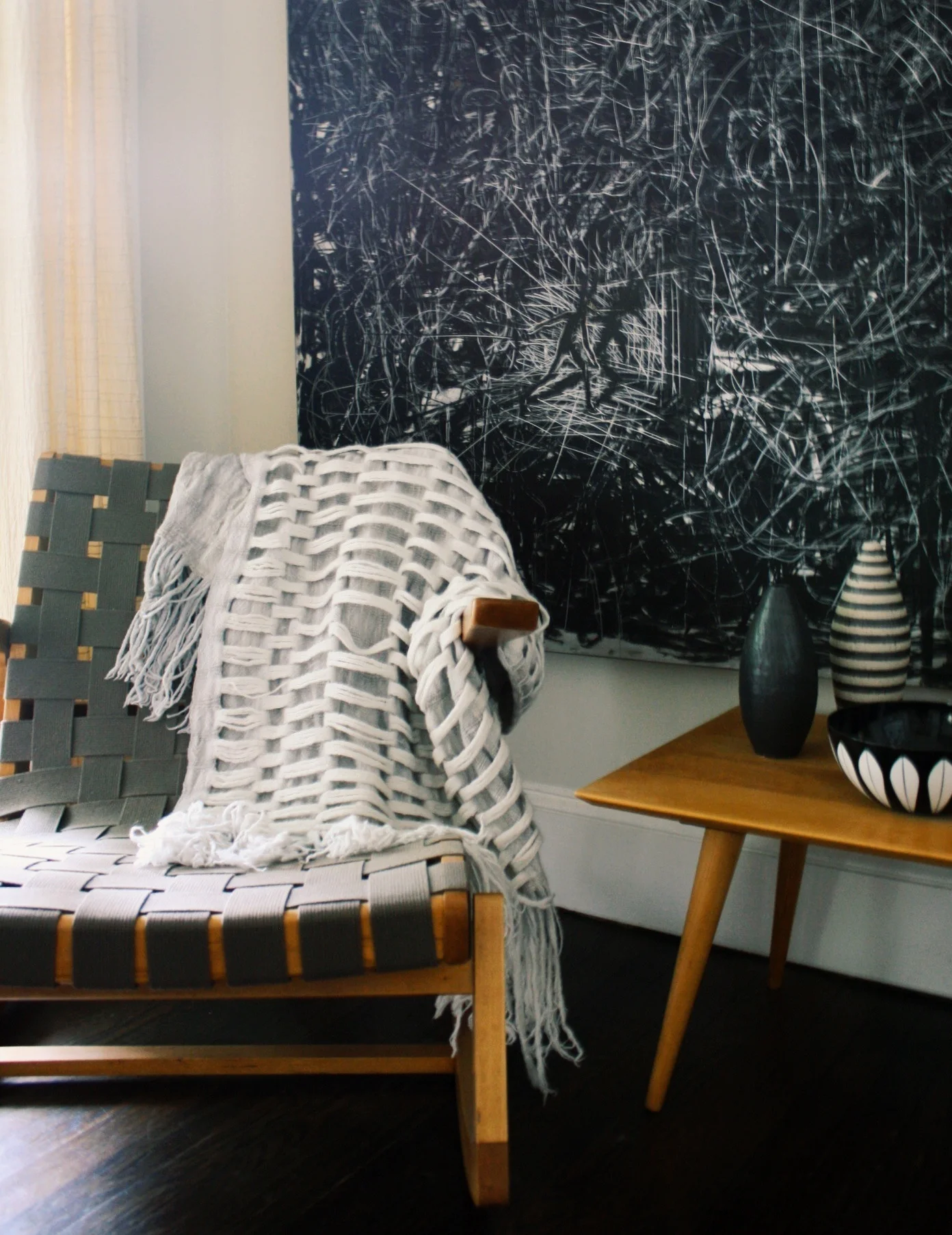  back side of felted honeycomb weave using merino wool 