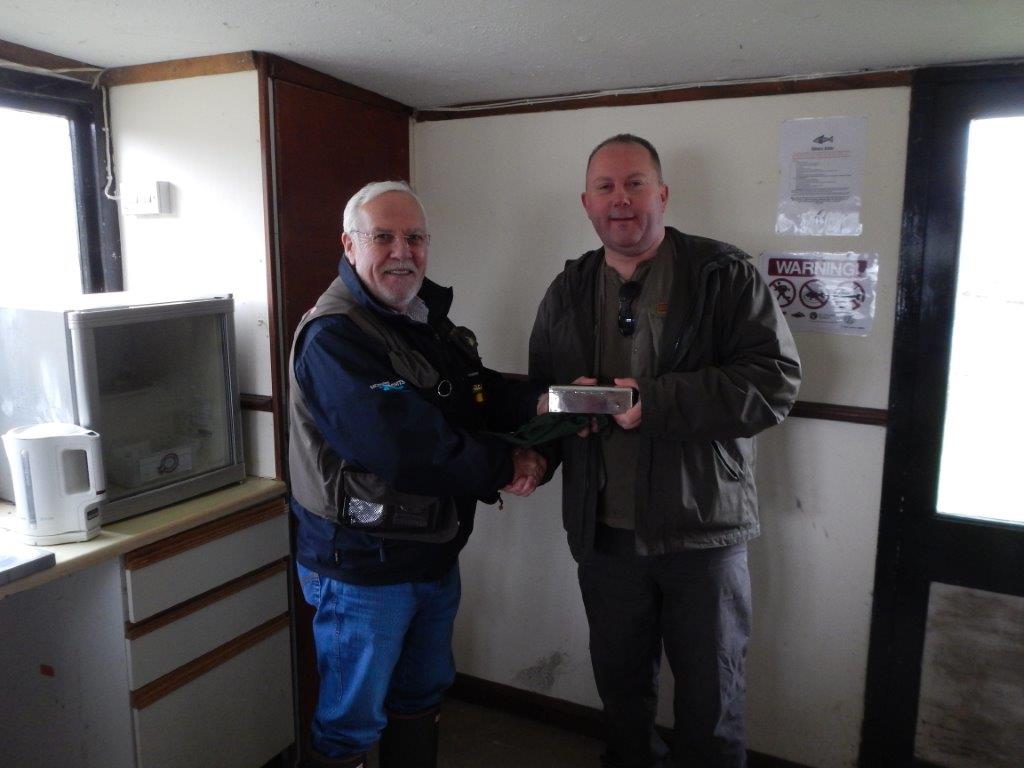 Alan Badcock presenting Monk Trophy to Keith Huxtable