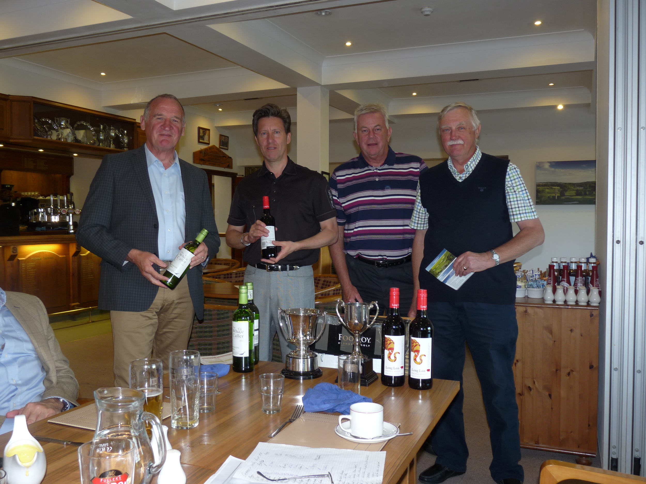 Yellow ball team winners - Chris Bell, Paul Rossiter, Mike Kerlogue.J
