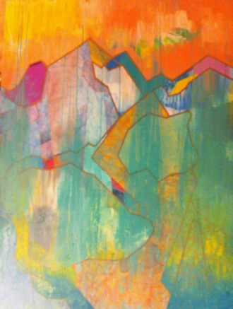 acrylic and oil marker on canvas 3' x 4' *Sold