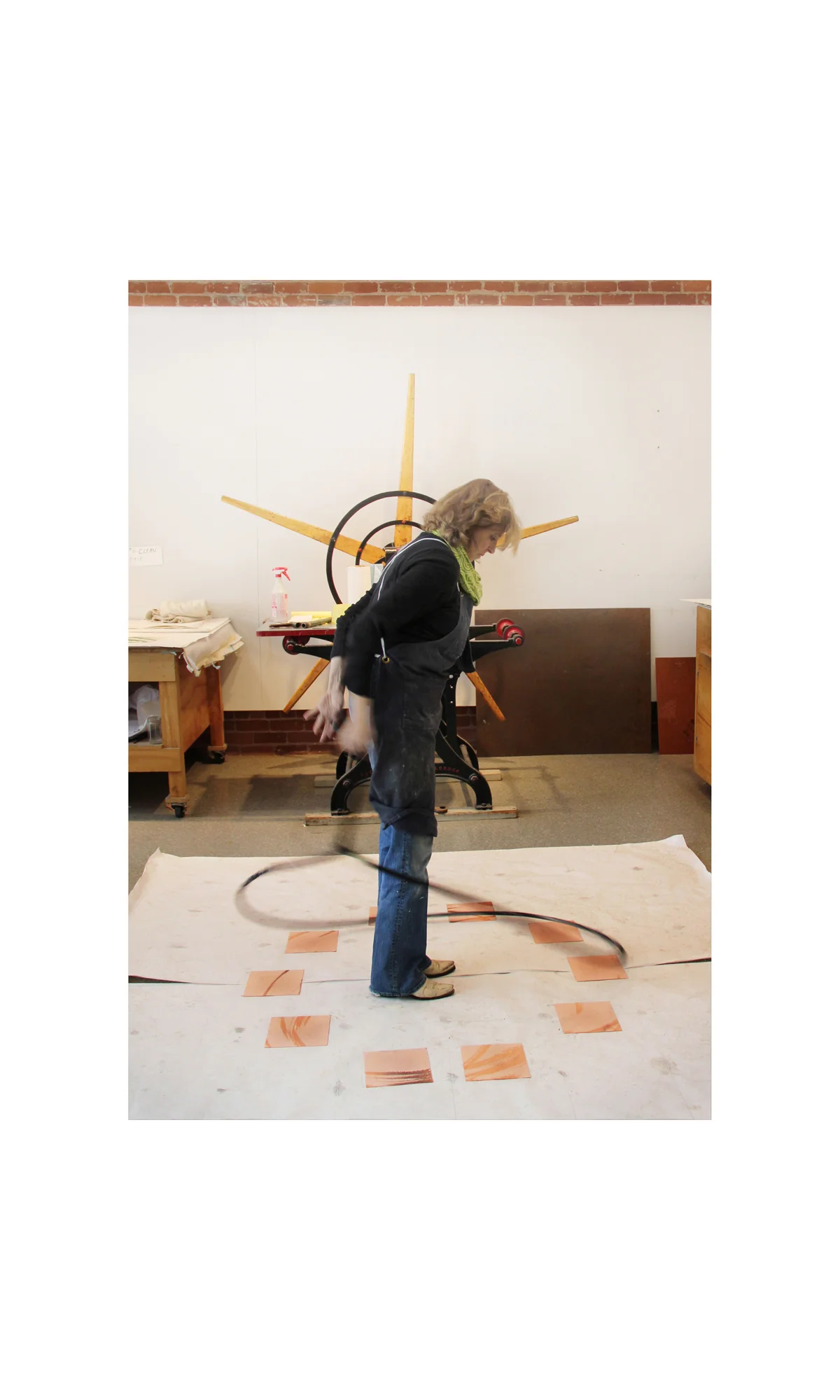 Making aquatint plates at Crown Point Press workshop, San Francisco