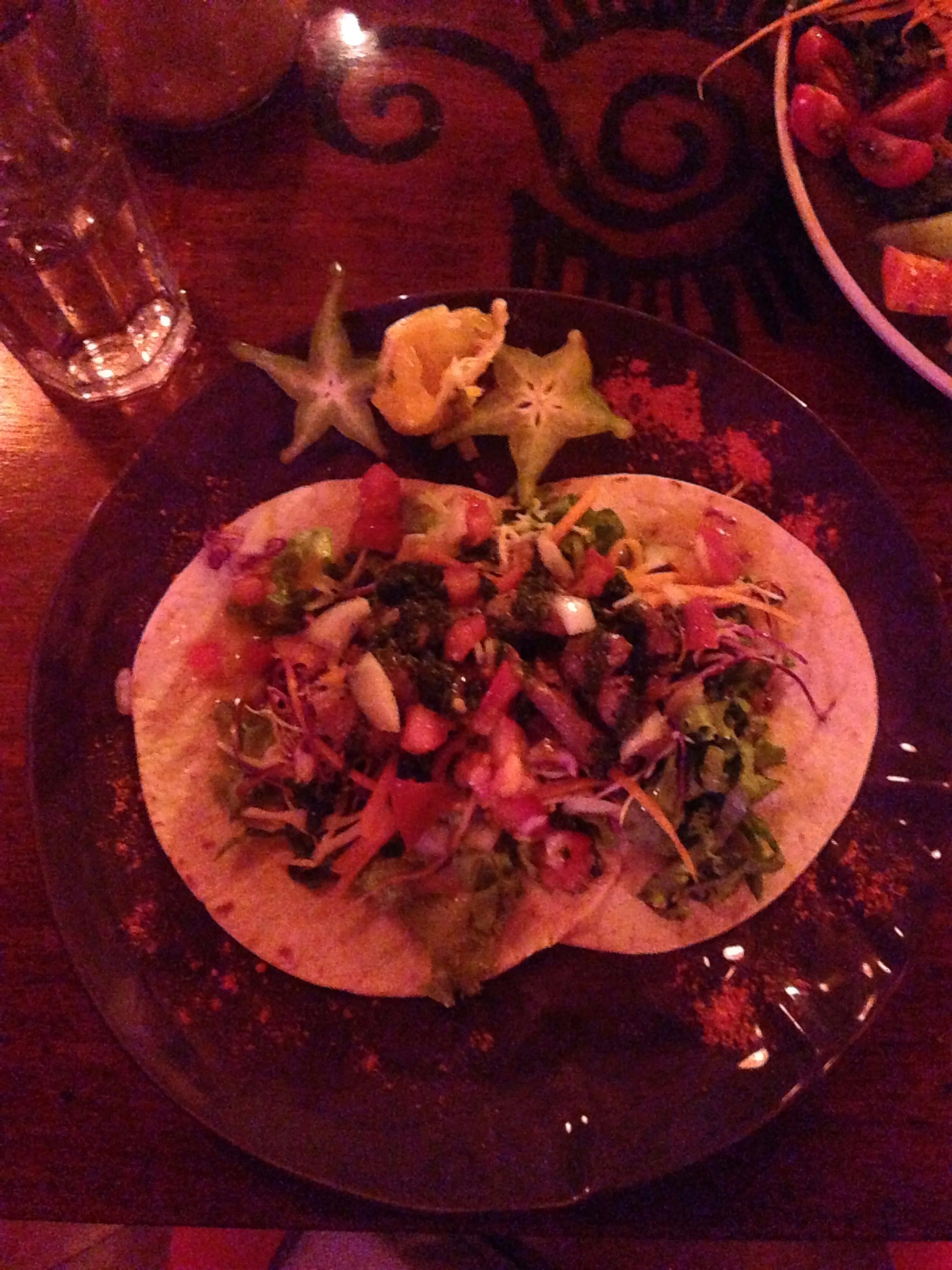 Drool worthy tacos from Madre Tierra. Best restaurant for dinner. The owner gave us shots, twice! And we stayed an hour after getting our check, just discussing human connection and life. Real rasta vibes! Jah was all up in that room.