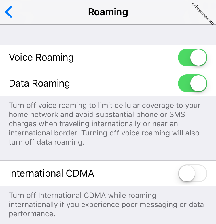 How do I activate international roaming plan?