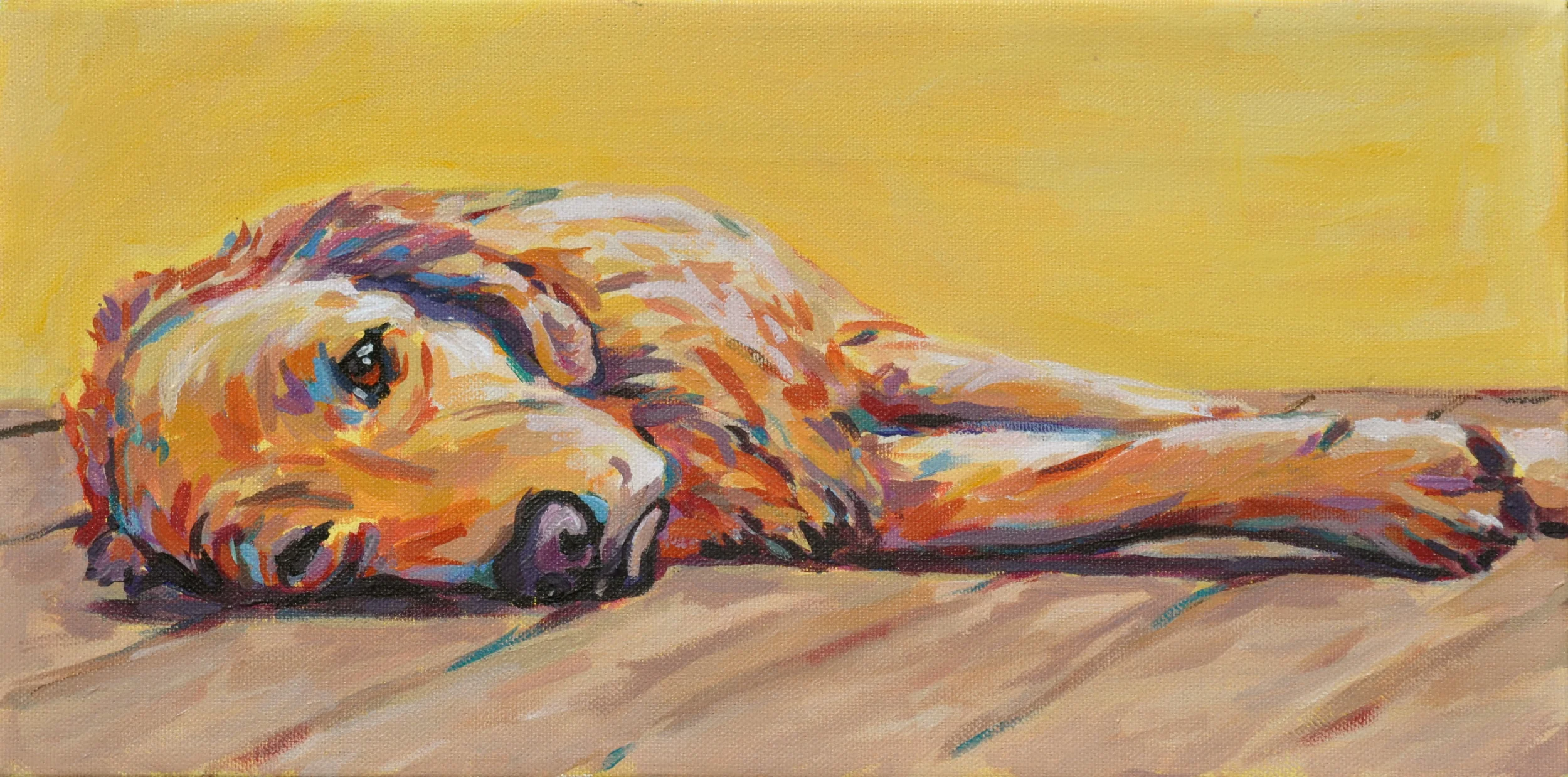  Golden Retriever  Acrylics  10x20 