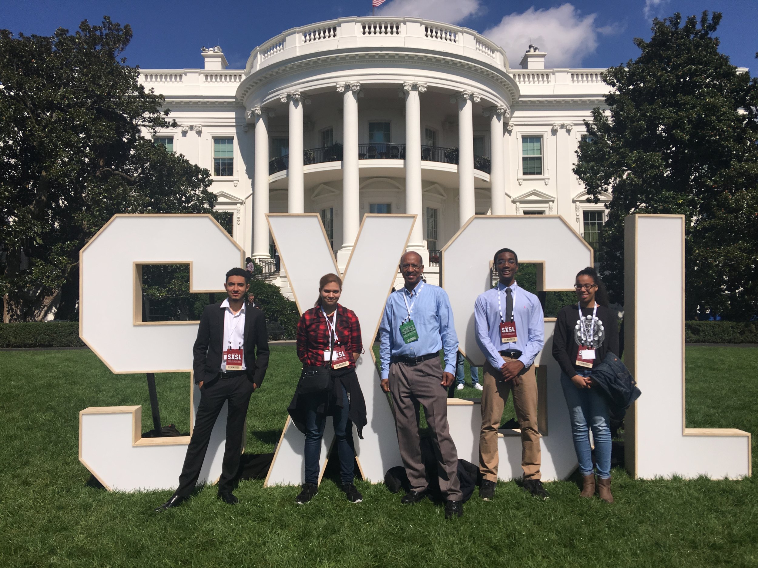 Justin Rivera, Nicoles Rosario, Melvin McCray, Matthew Smart, and Nathalie Cabrera at the South By South Lawn Festival at the White House on October 3, 2016