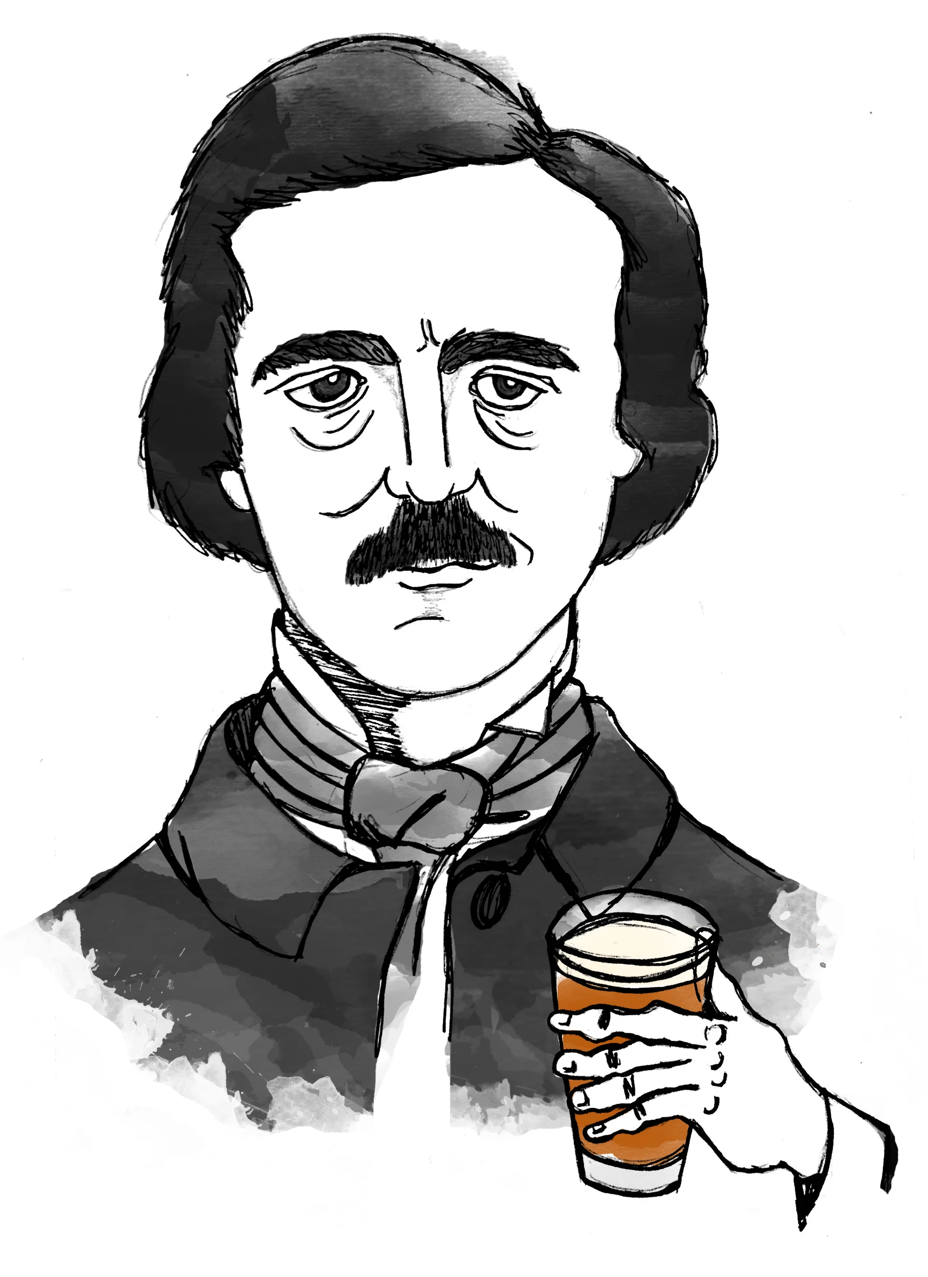 Edgar Allan Poe Beer Pour-trait