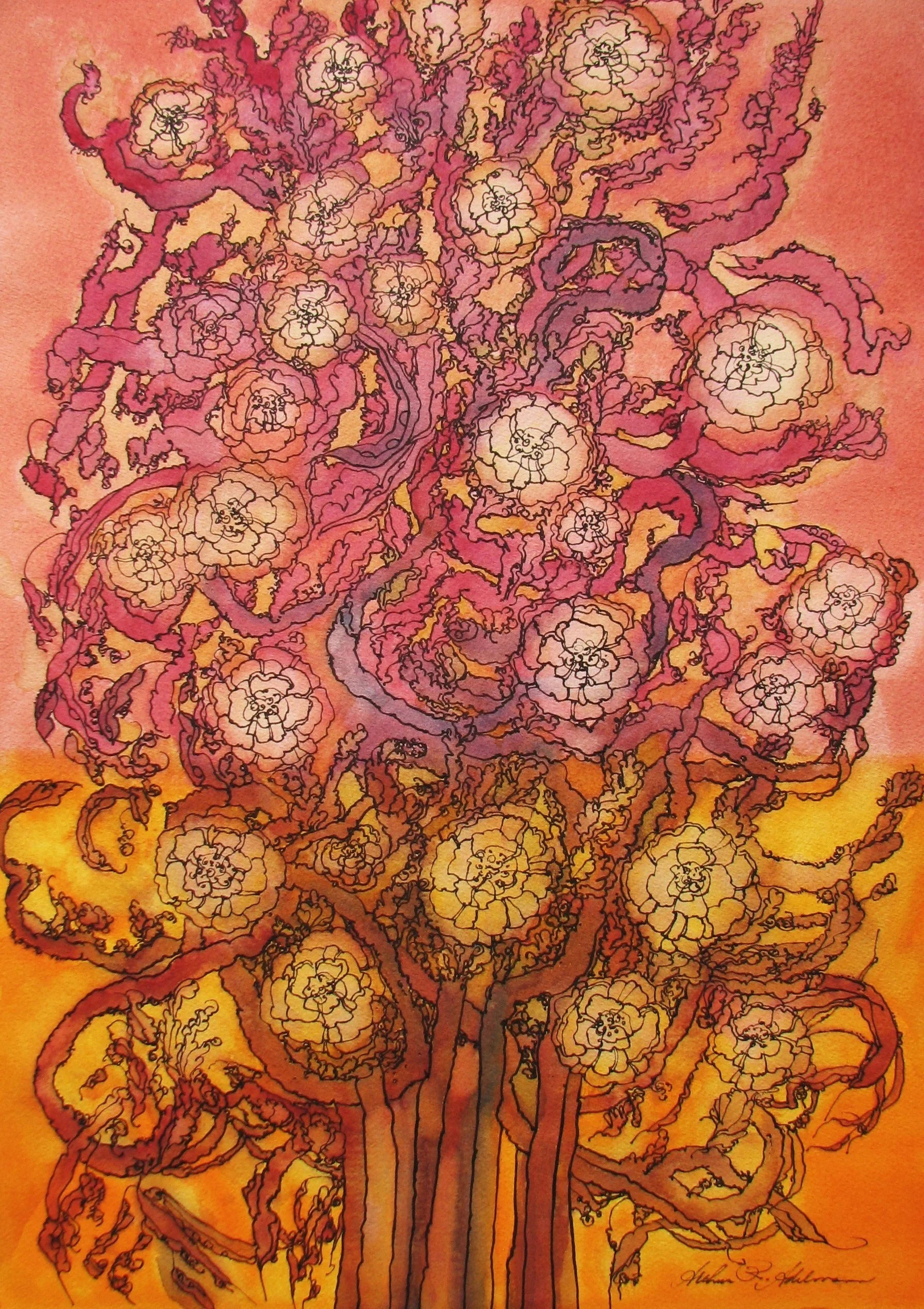  The Tree of Life #30, 2012. Watercolor and ink on paper,&nbsp;14"x20" 