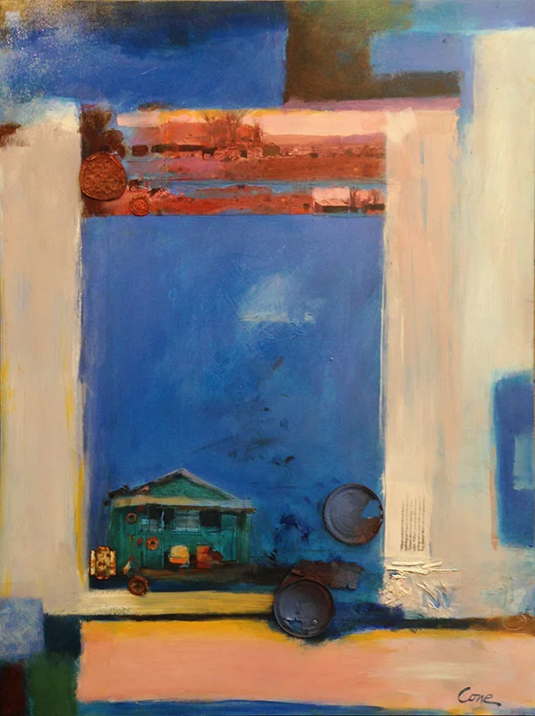   Tribute to Lee at Tuscarora , 2015,   oil &amp; mixed media on panel,   30" x 40" -  SOLD  