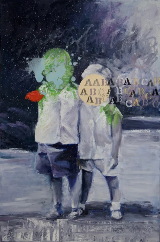   Early Learning , 2017, oil on canvas,  24"w x 36"h 