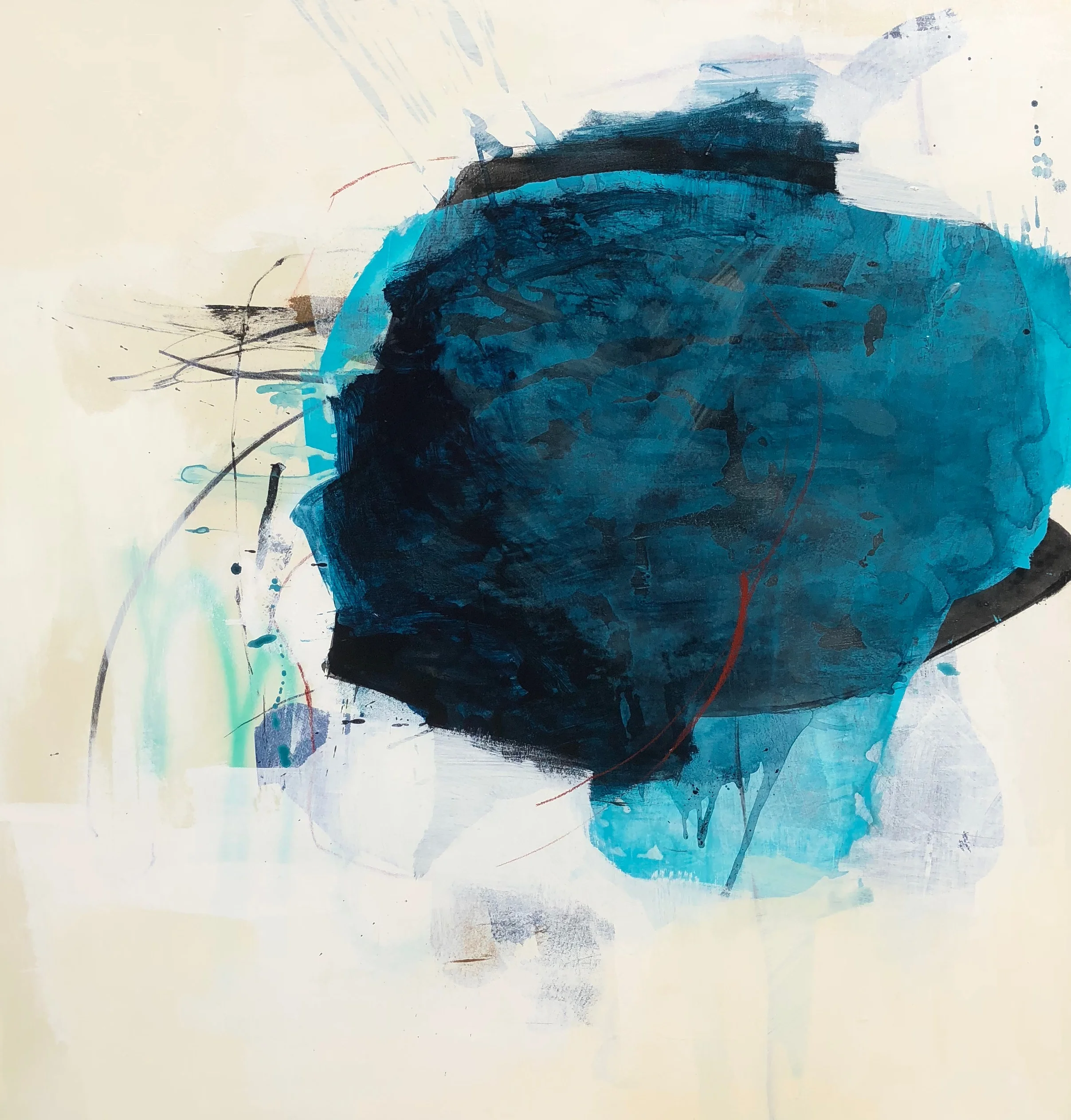   Laurier , 2018, mixed media on panel,  48"w x 48"h  