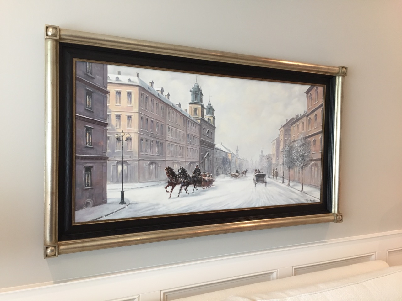 Hand-Carved 12kt White Gold Finish Frame