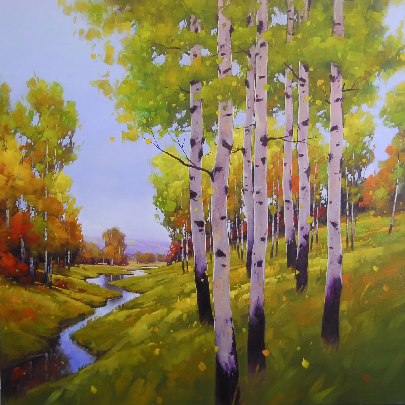   Quaking Light,  2018,   oil on canvas, 48"w x 48"h 