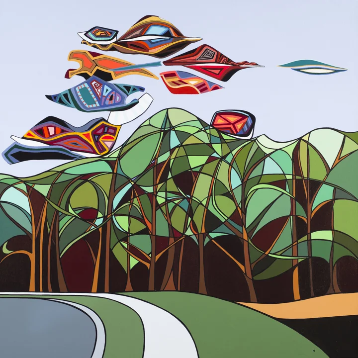   Melodious Marsh , acrylic on canvas,  2018, 36"w x 36"h 