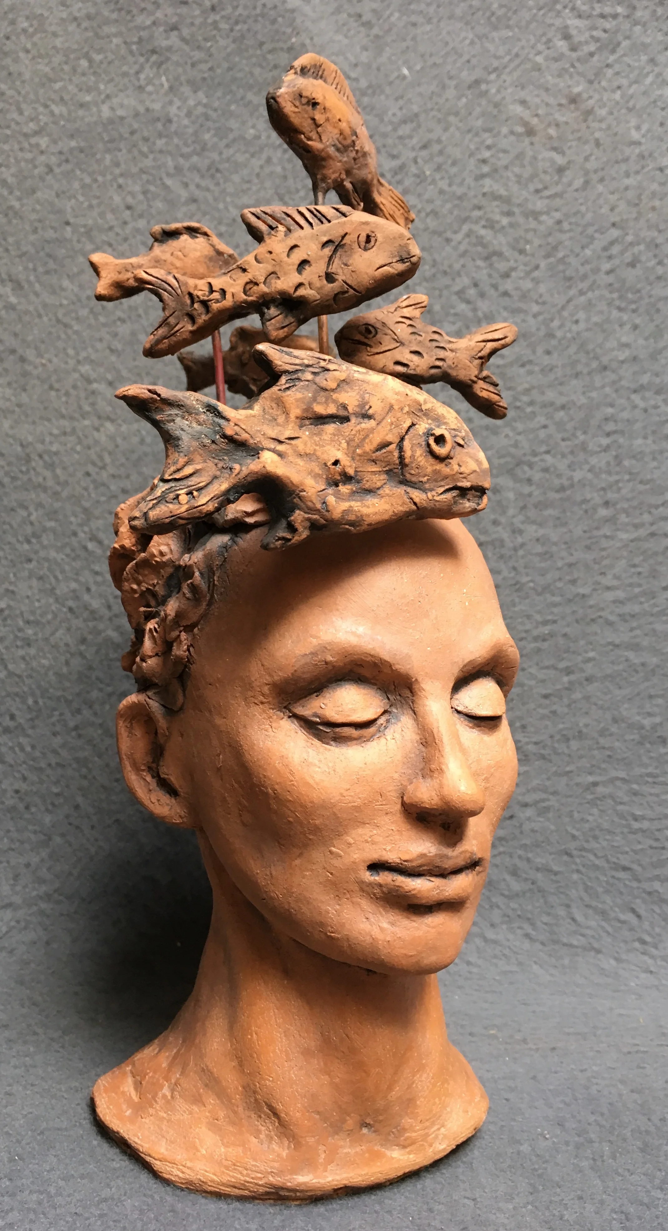   Deep 1 (side view) , ceramic, 2016,  4.5”w x 11”h x 5”d 