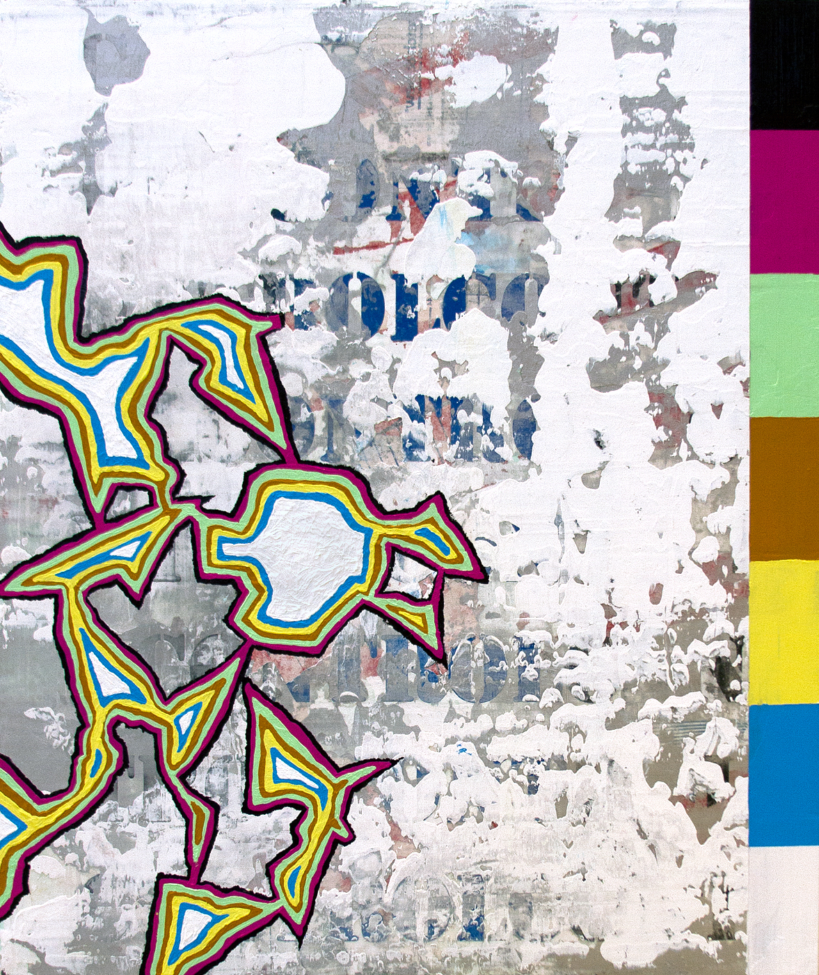   When Did We Lose Control , mixed media   on panel, 2018, 17”w x 20.5”h 