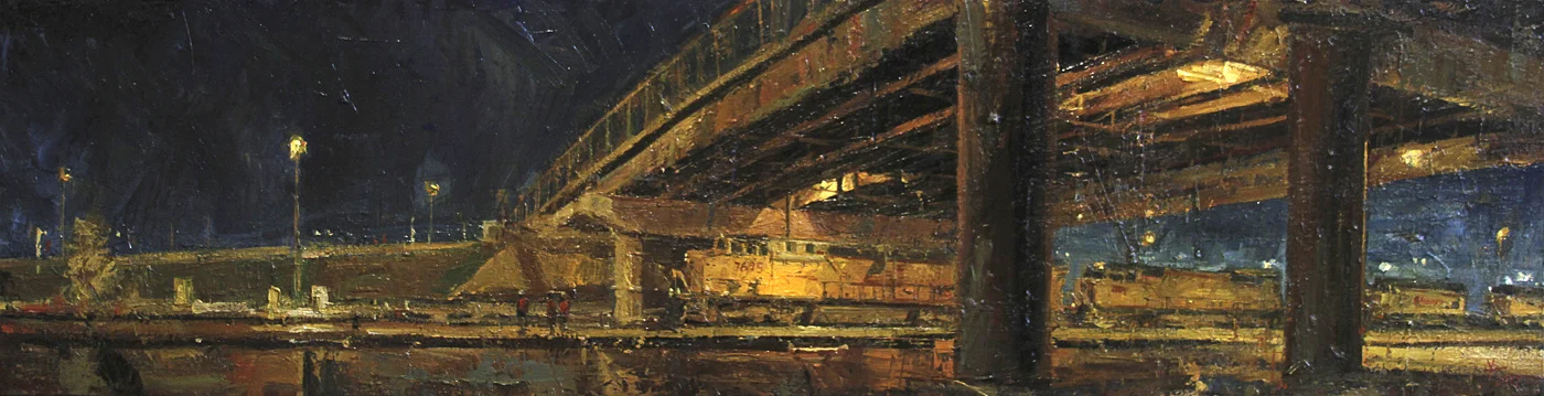   Union Pacific 031 , 2018, oil on canvas,  54"w x 14"h 