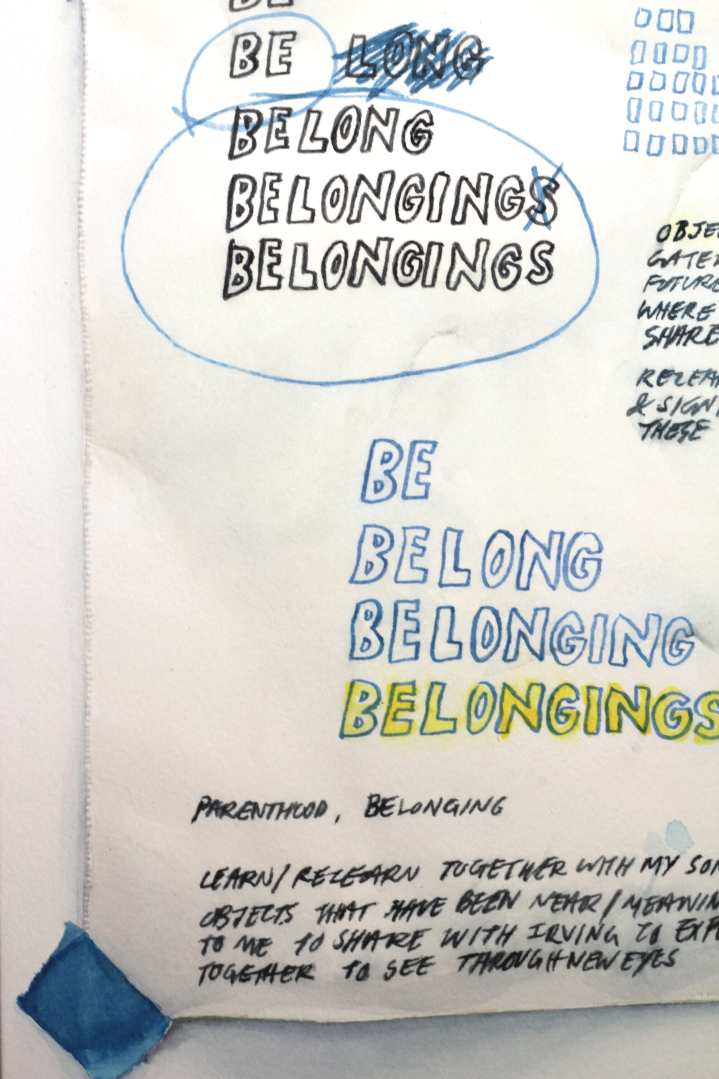 Notes on Belonging (detail)