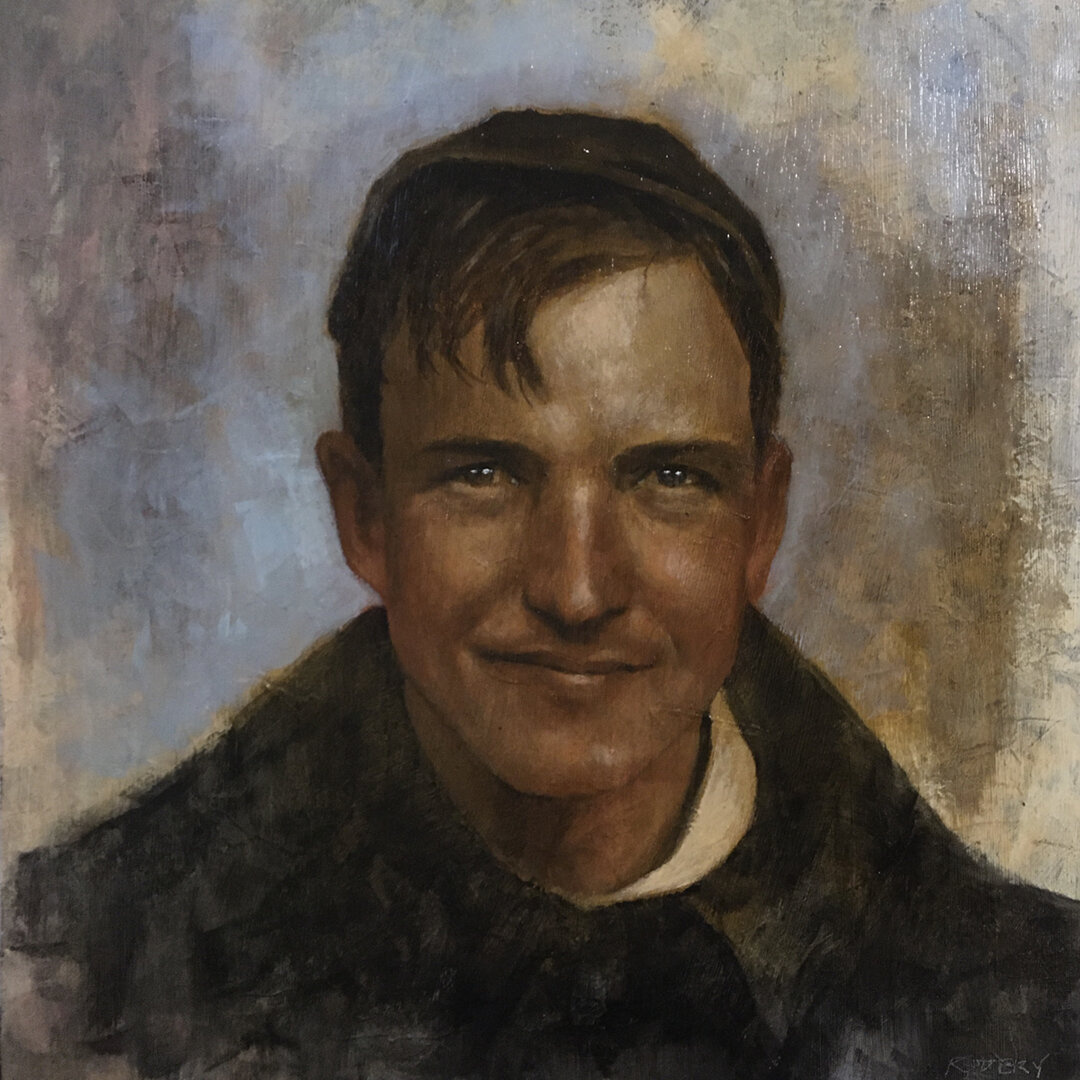 "Study of Christy Mathewson", Oil on board, 2021. 12x12 in