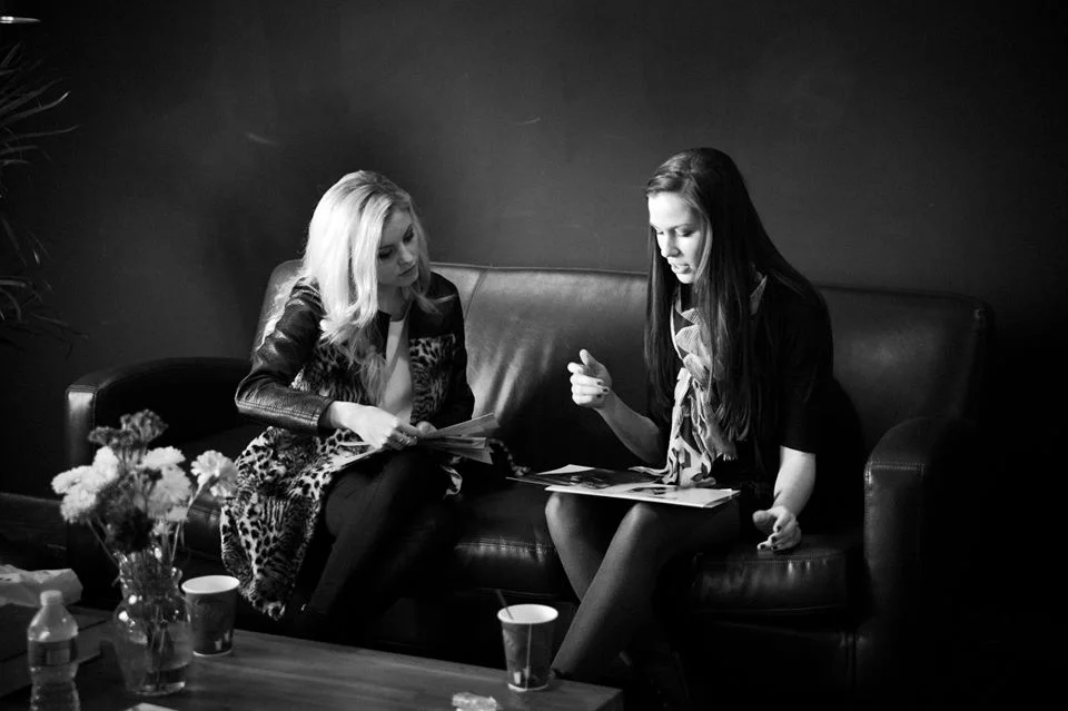 Lara reviewing my portfolio. Photo by: Jillian Xenia