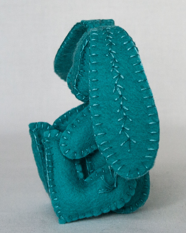 hand sewn wool felt magic rabbit