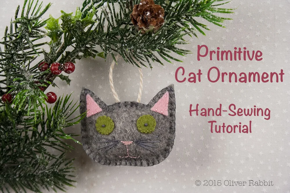 Primitive Felt Cat Ornament A Free Pattern for Handmade Holidays