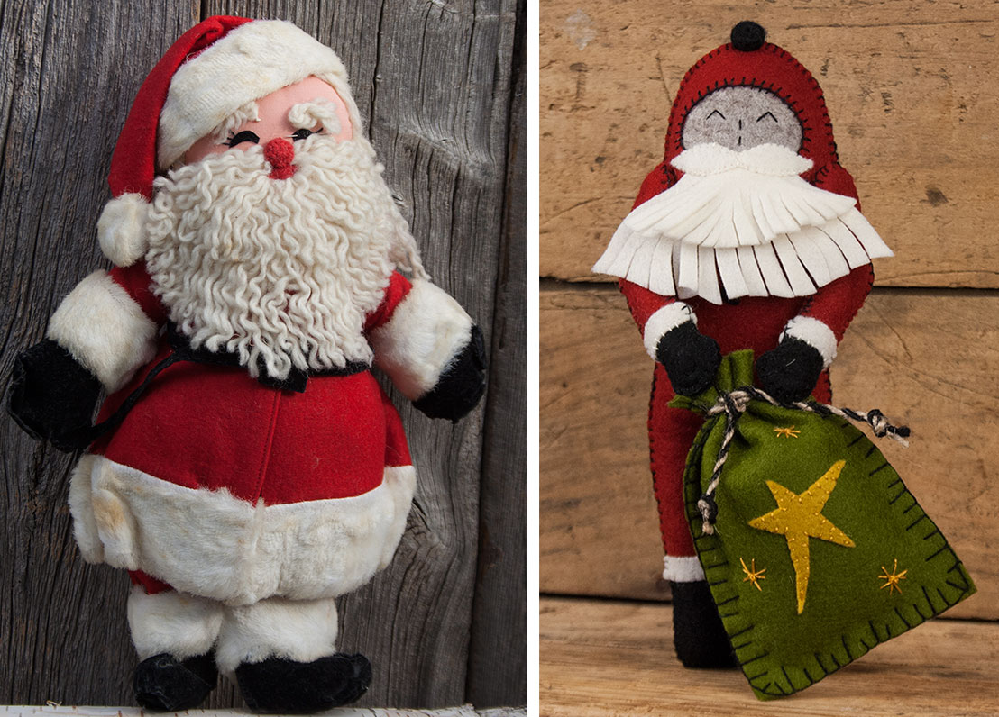 Kerstman poupée décorative en tissu père Noël Santa Claus  G16 33 cm 