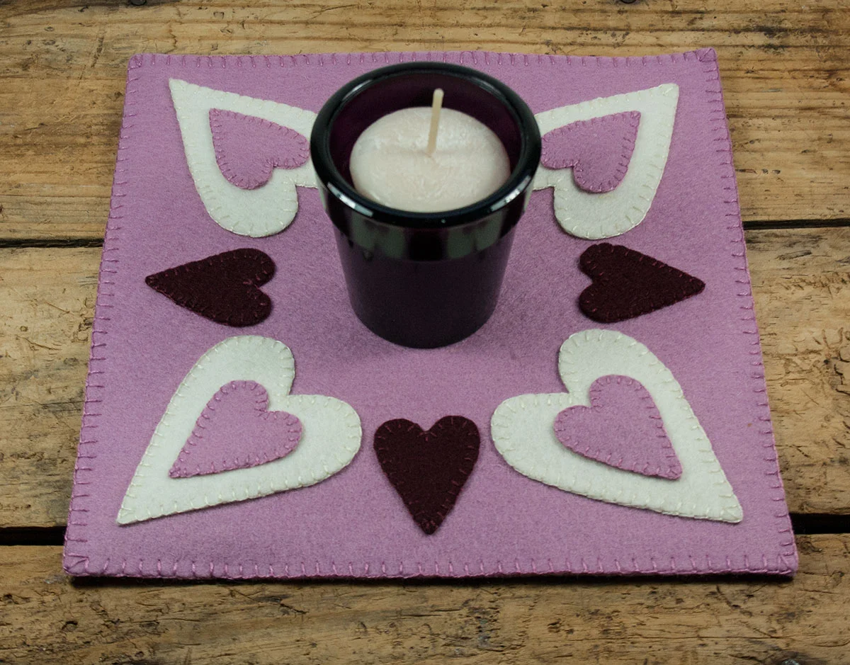 Heart Centerpiece - A Free Wool Felt Sewing Project