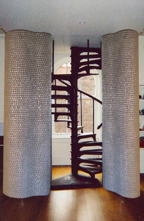 Glass Mosaic Columns Private Residence NYC