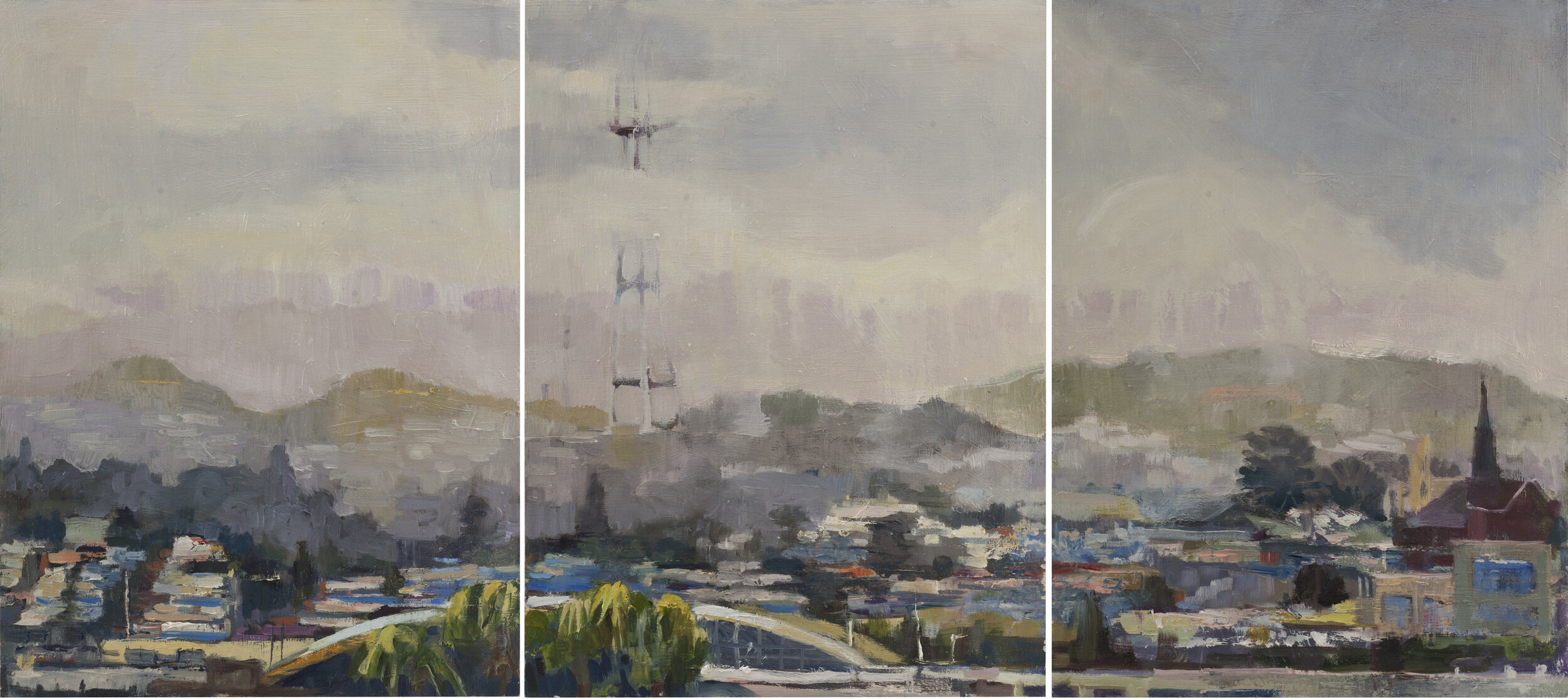 Harrison, Triptych oil on panel  12x30 (Copy)