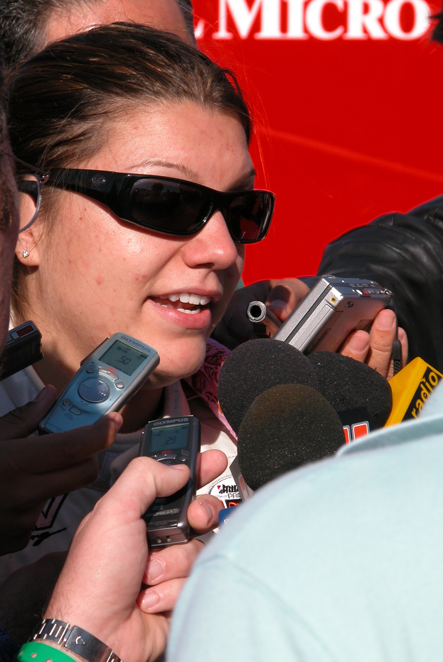 Katherine Legge interviewed after a horrific crash in an Indy car, Road america 2006
