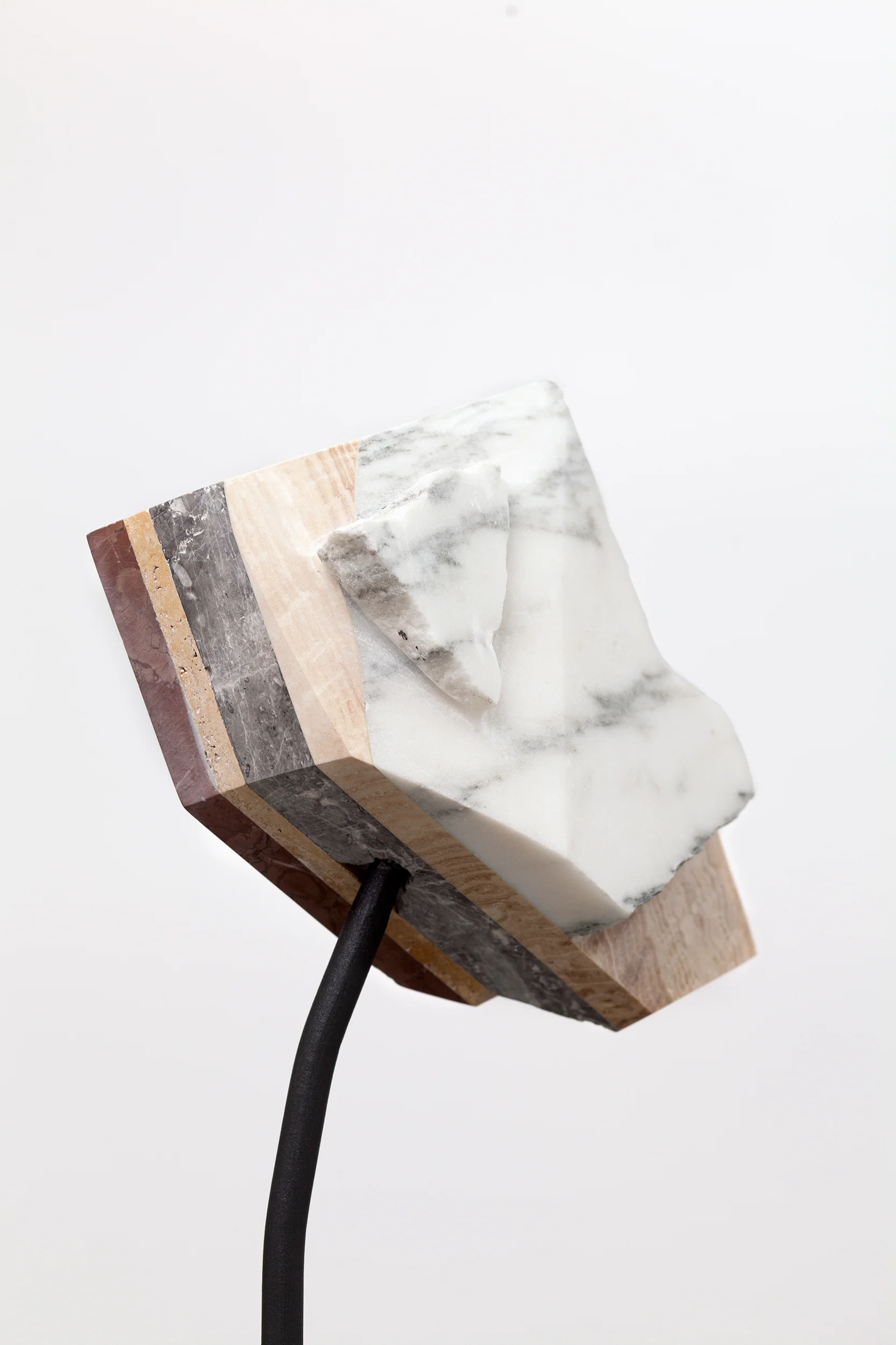 Detail of Untitled (sculpture) , 2017 granite, marble & steel, 102 x 90 x 28cm Photo: Jasmine Fisher