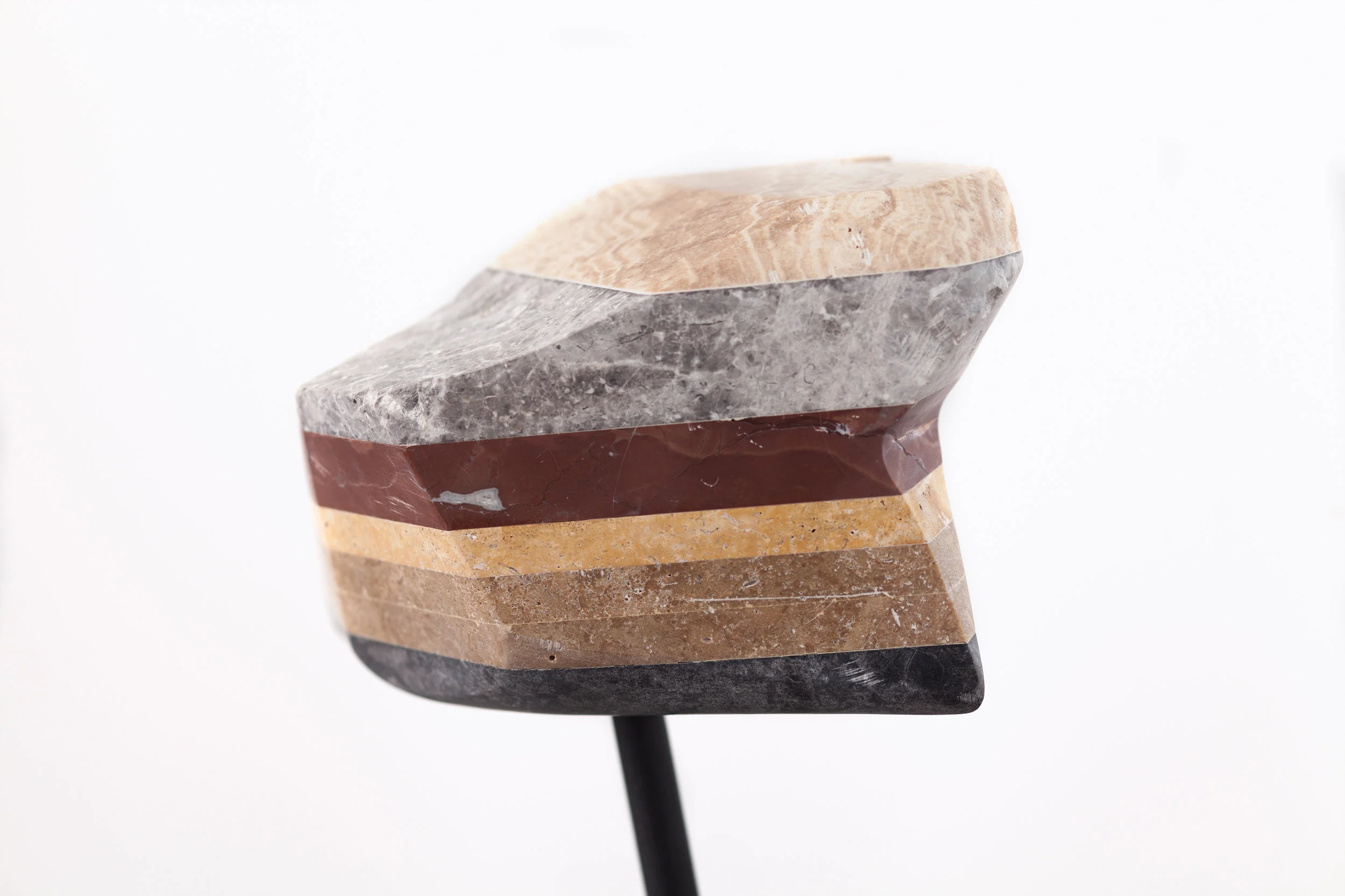 Detail of Untitled (sculpture) , 2017 granite, marble & steel, 102 x 90 x 28cm Photo: Jasmine Fisher