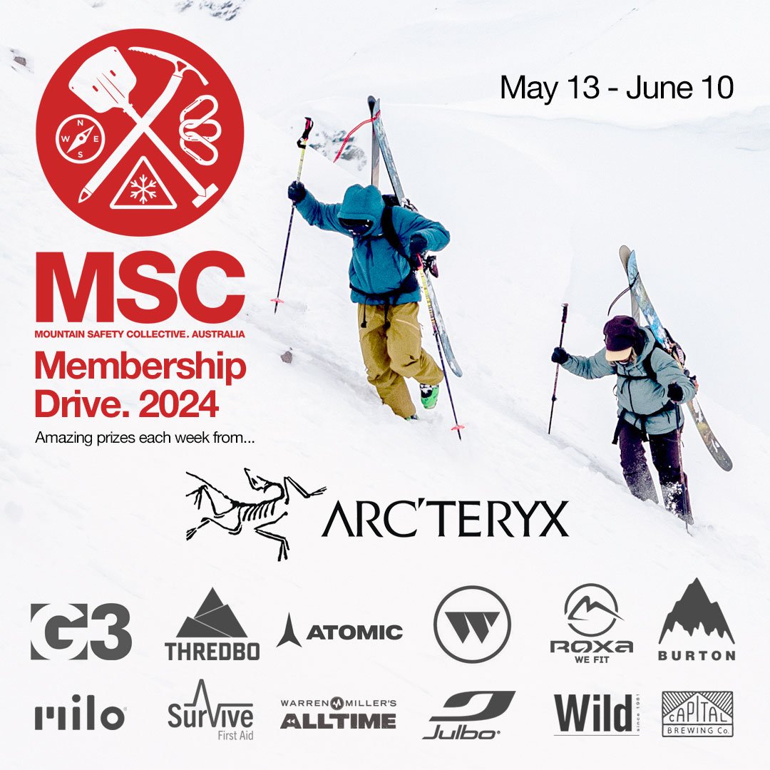 The MSC 2024 Membership drive is now live!

Mountain Safety Collective (MSC) relies in large part on our public membership program to sustain our professional backcountry conditions reports and related initiatives for Australian backcountry users. As