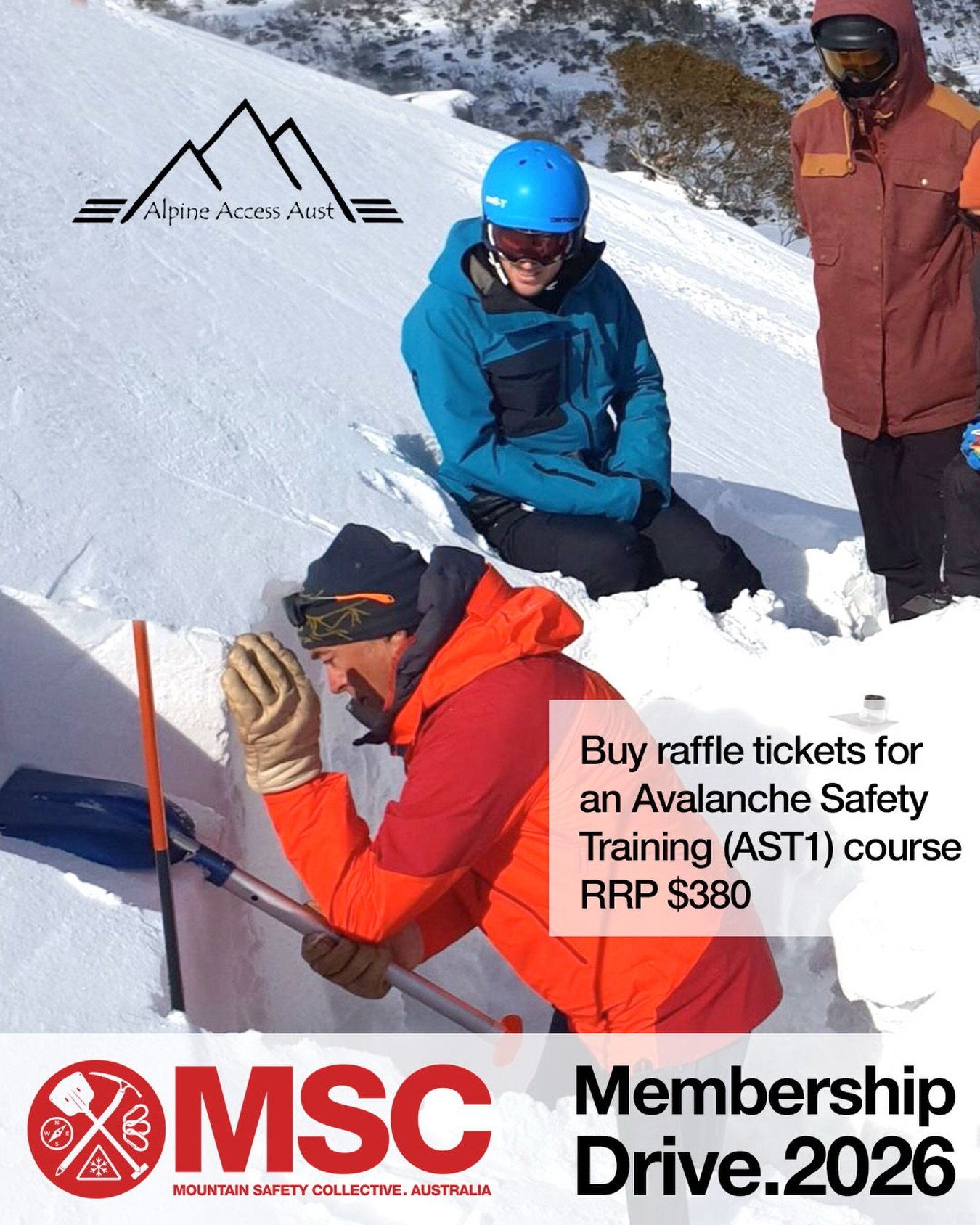 This Winter could start here ⬇️

We&rsquo;re giving MSC Members the chance to win a spot on an AST1 course in NSW!

Choose your course, grab your raffle tickets, and back yourself.

Drawn June 28. Winner connects straight with @alpineaccessaust to lo